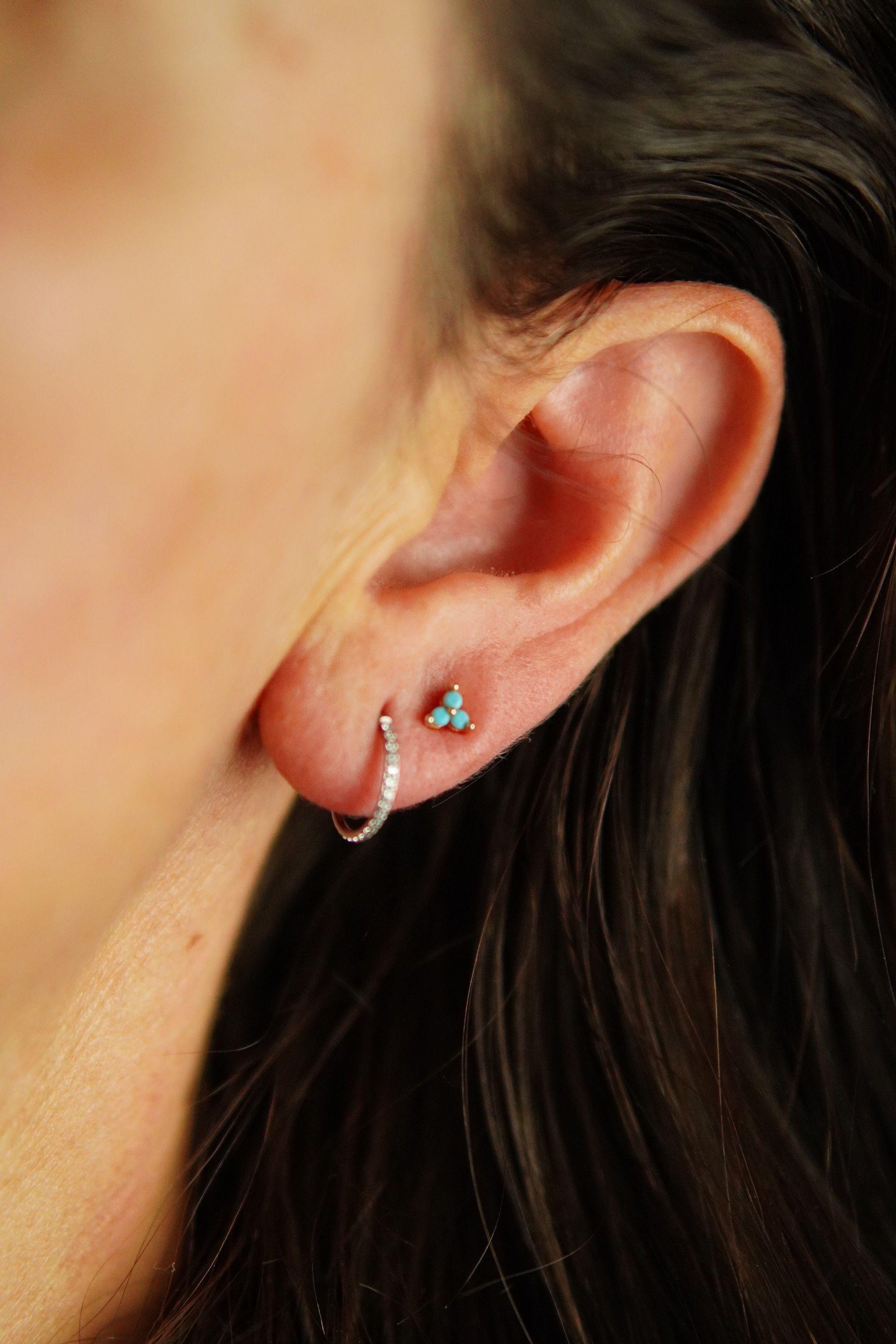 Argollas Huggies 10mm 16g Titanio F136 Zirconia Plateadas-2