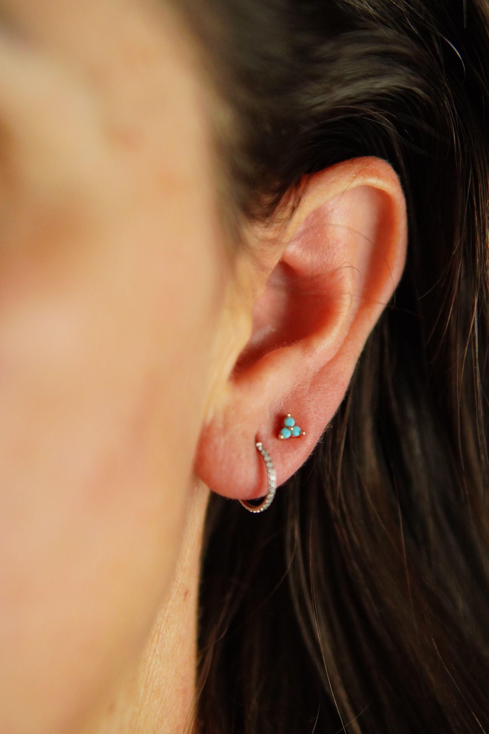 Argollas Huggies 10mm 16g Titanio F136 Zirconia Plateadas-5