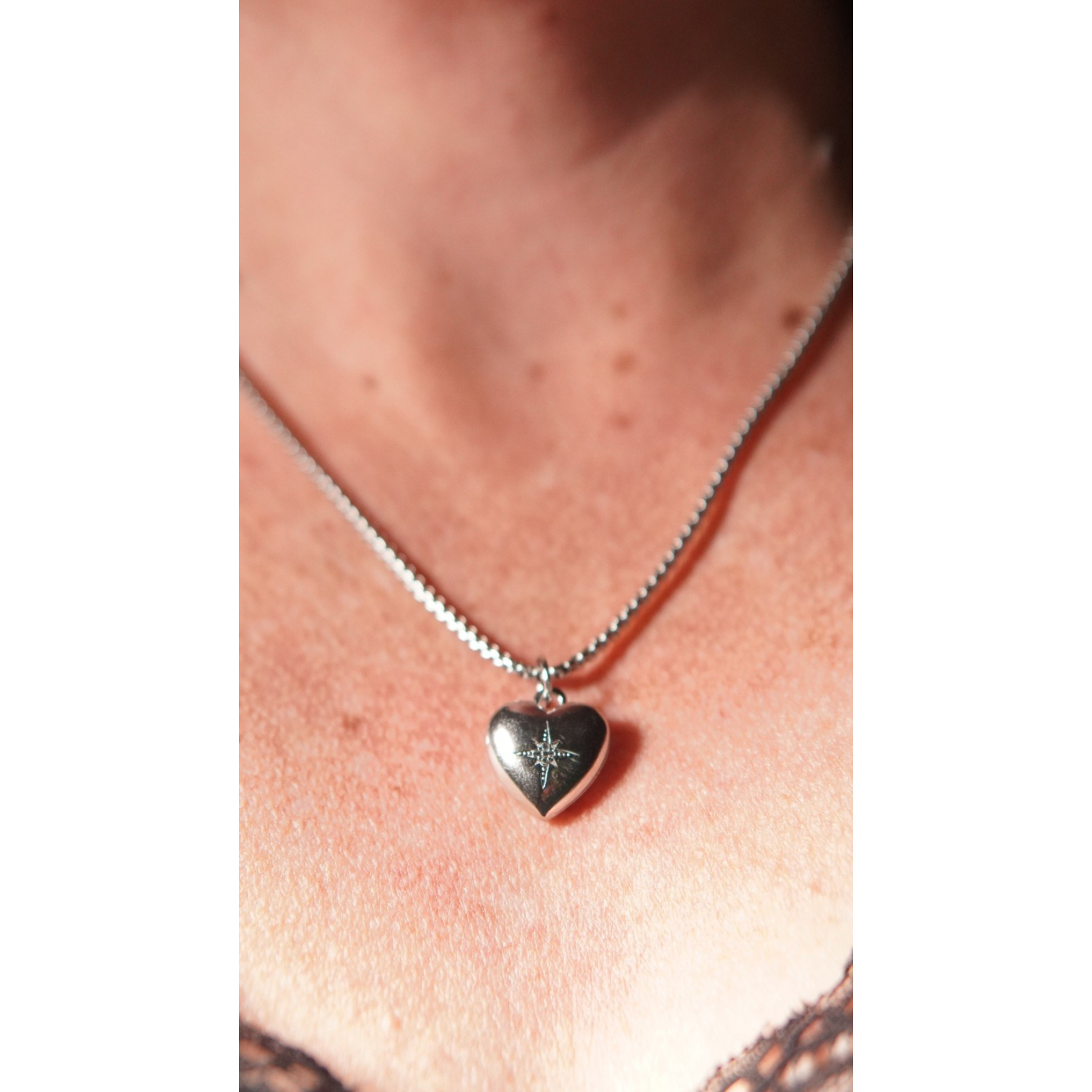 Colgante relicario corazon estrella plata fina 925-2