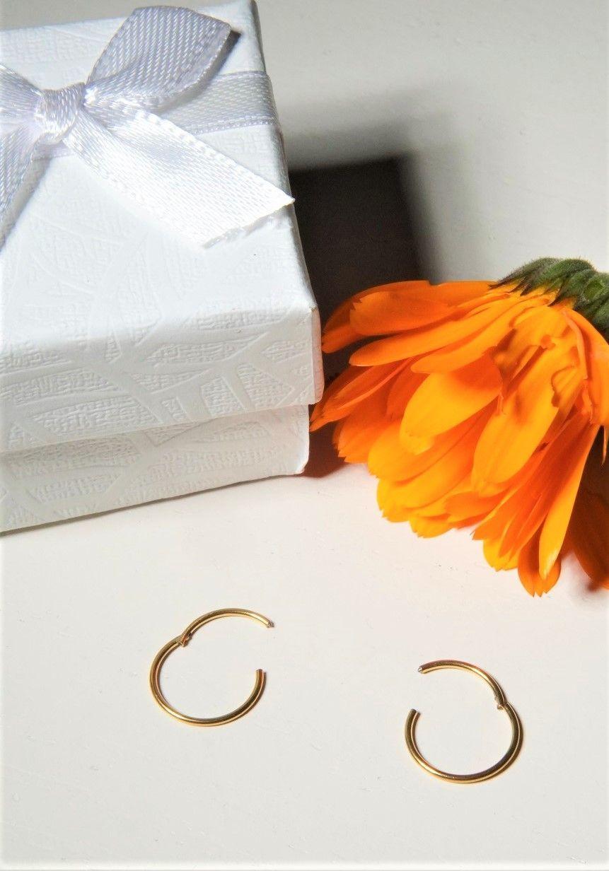 Argollas Clicker 8mm 20g Acero Quirurgico Chapadas En Oro 18k-2