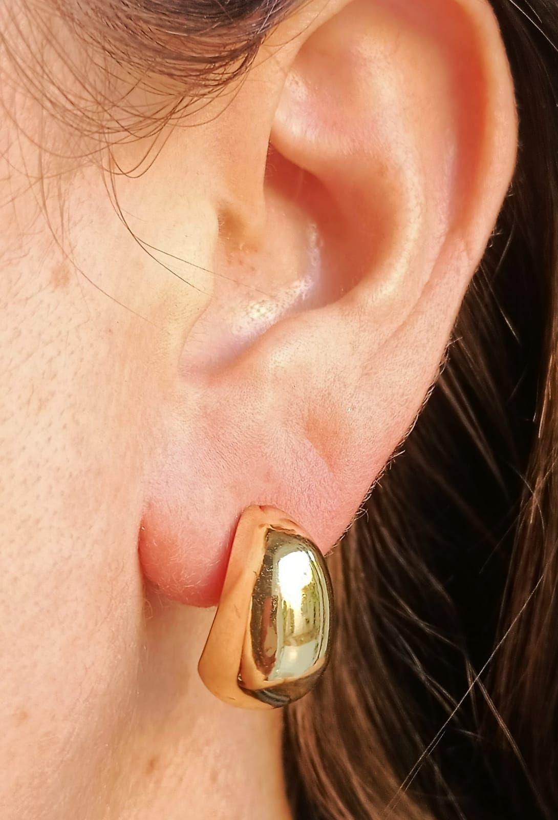 Aros Gota Huggies Chapado En Oro 18k Earcuff Sin Perforacion-2