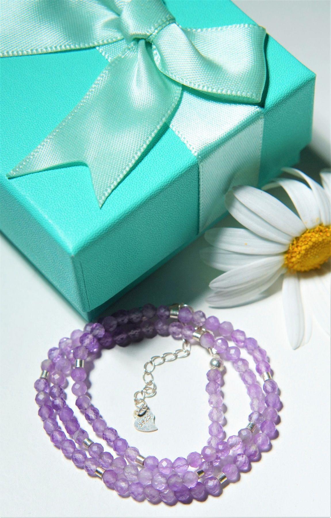 Collar gargantilla Amatista 4mm plata fina 925 Terranova-3