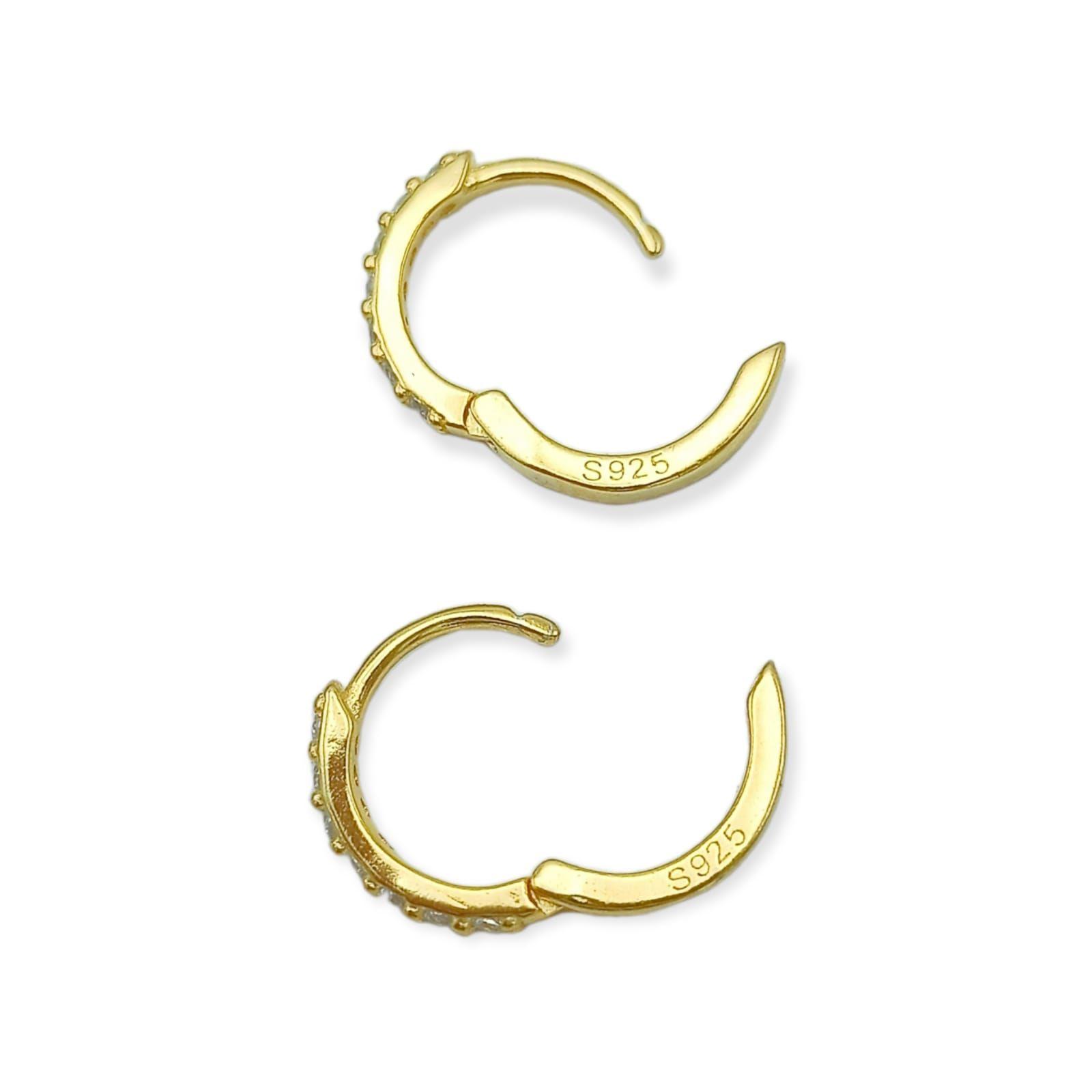 Argollas Pave 6mm Piercing Básico Plata Chapada Oro 18kl-5
