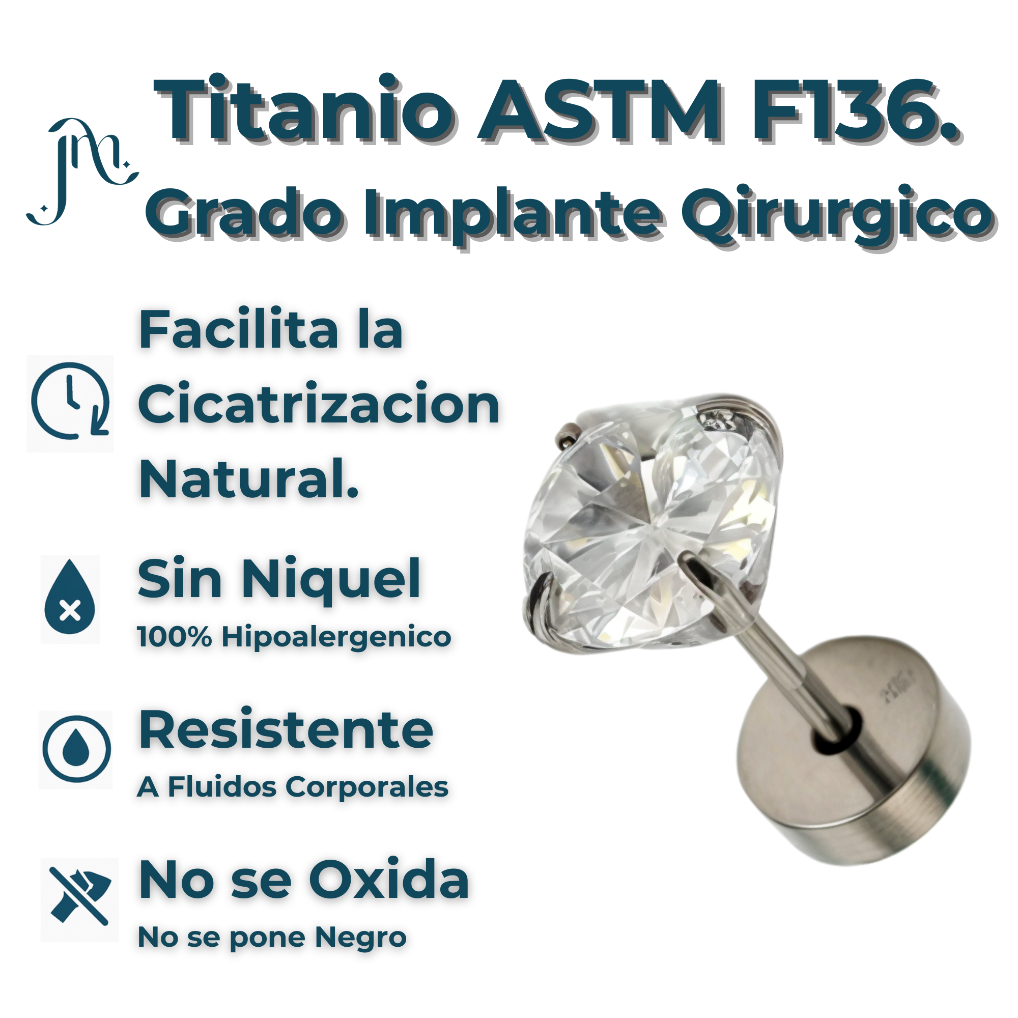 Aros punto de luz 6mm titanio G23 tapa seguridad 20g-2