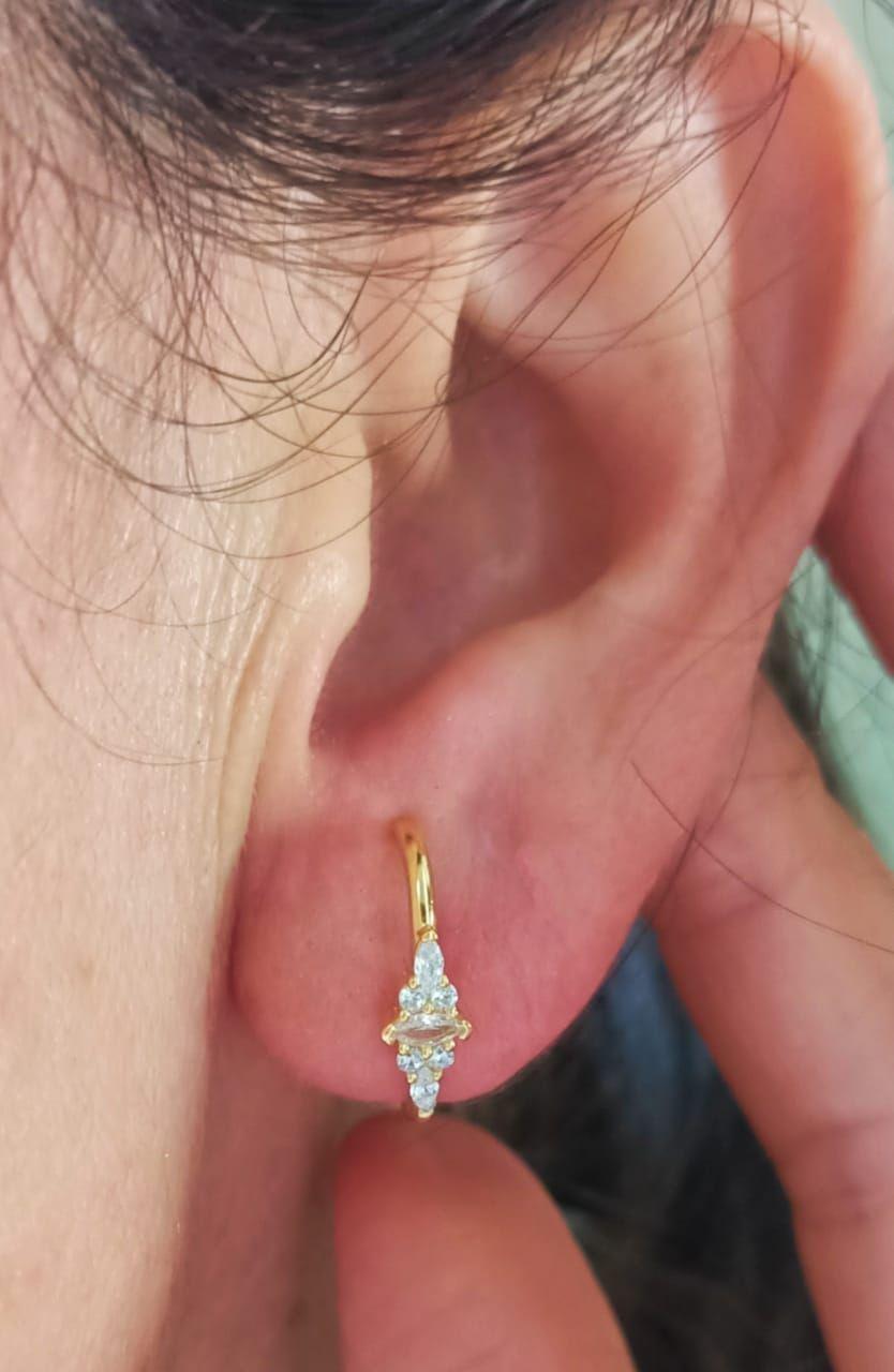 Aros Envolventes Modelo Lucero Plata S925 Chapada En Oro 18k-6