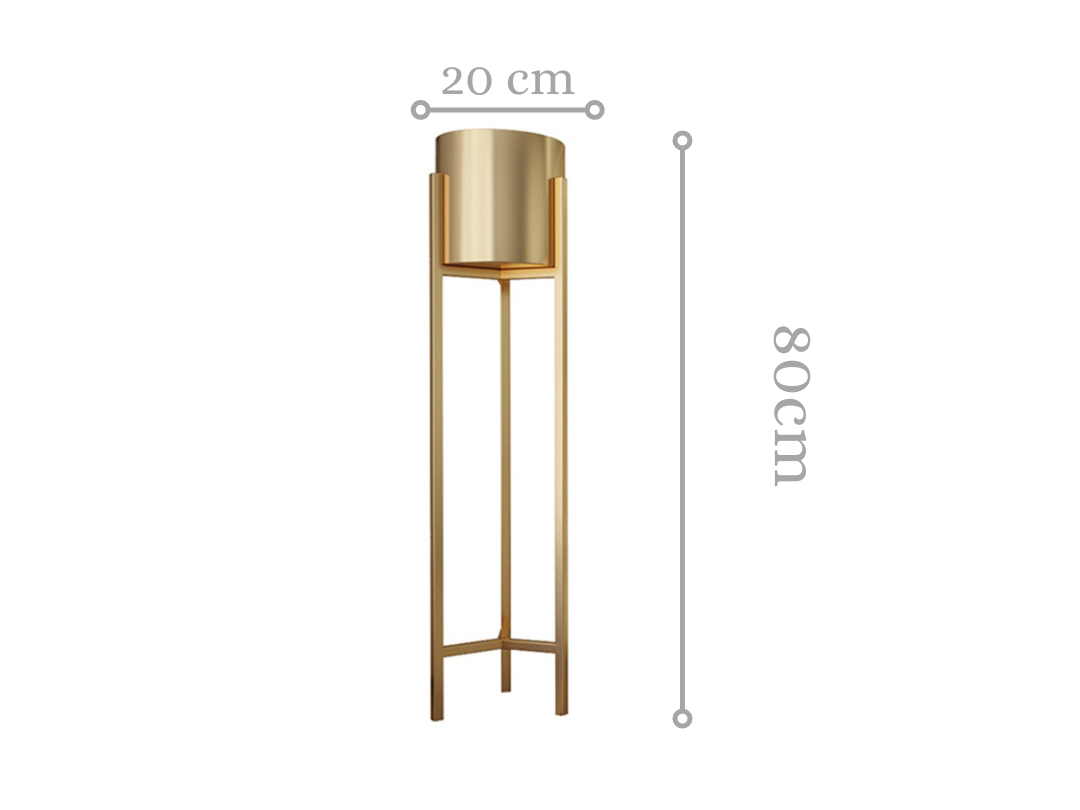 Macetero Elite Dorado con pedestal gold-1