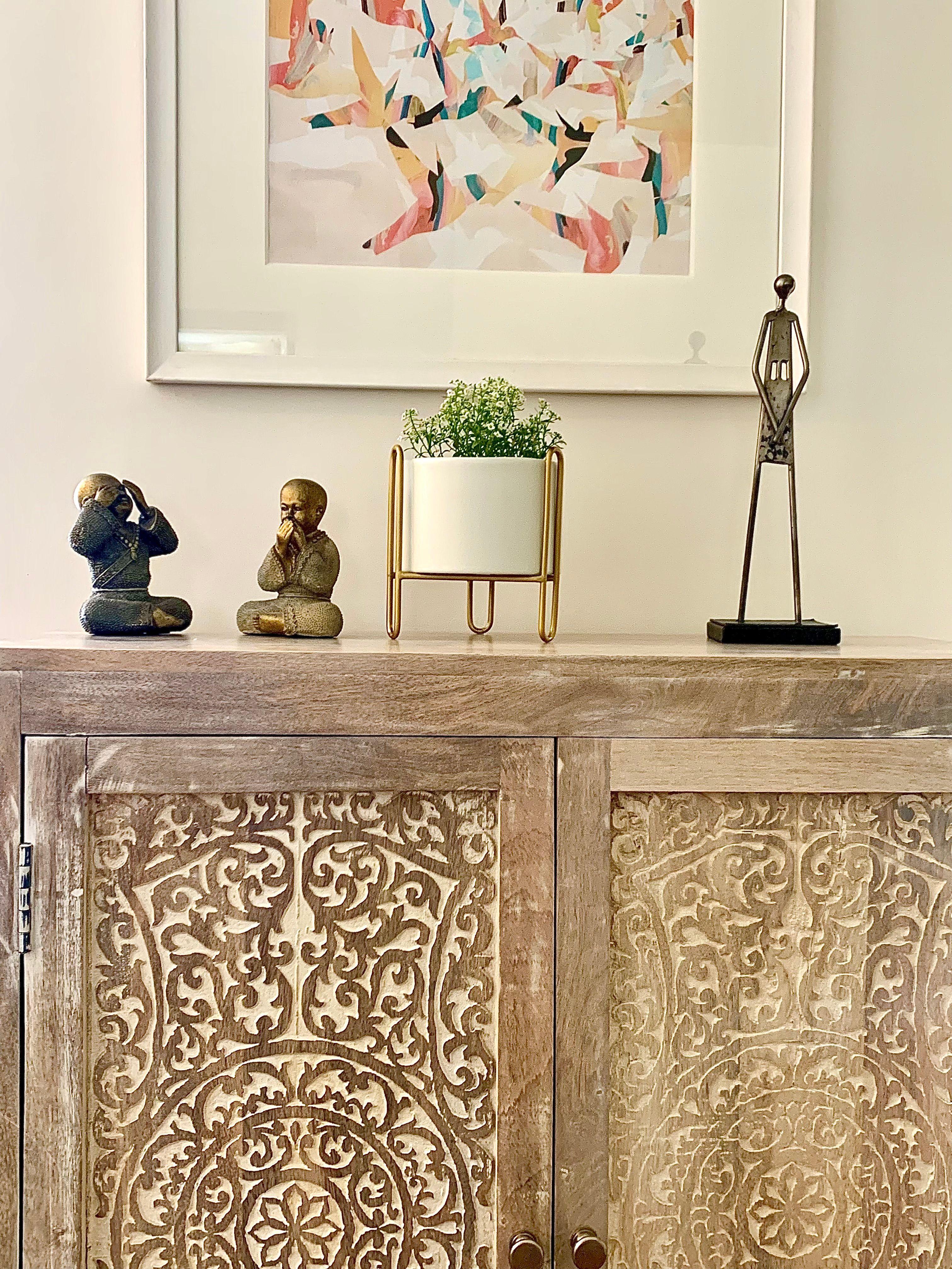 Porta macetero con maceta de metal blanco-1