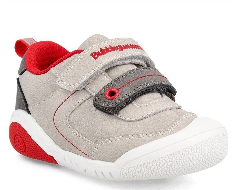 Zapatillas Bebé Bubblegummers Urban Velcro Antideslizantes Beige/Rojo-0