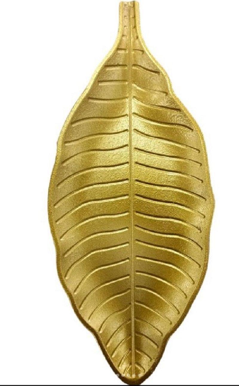 BANDEJA DECORATIVA DORADA HOJA-0