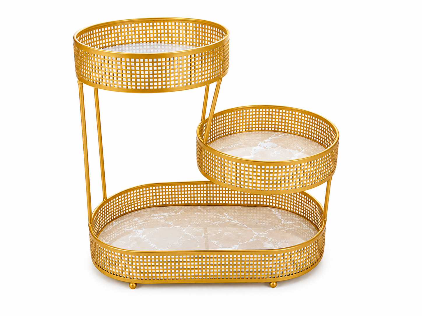 Organizador dorado frutero 3 niveles organizador cocina organizador decorativo estante multiuso-2