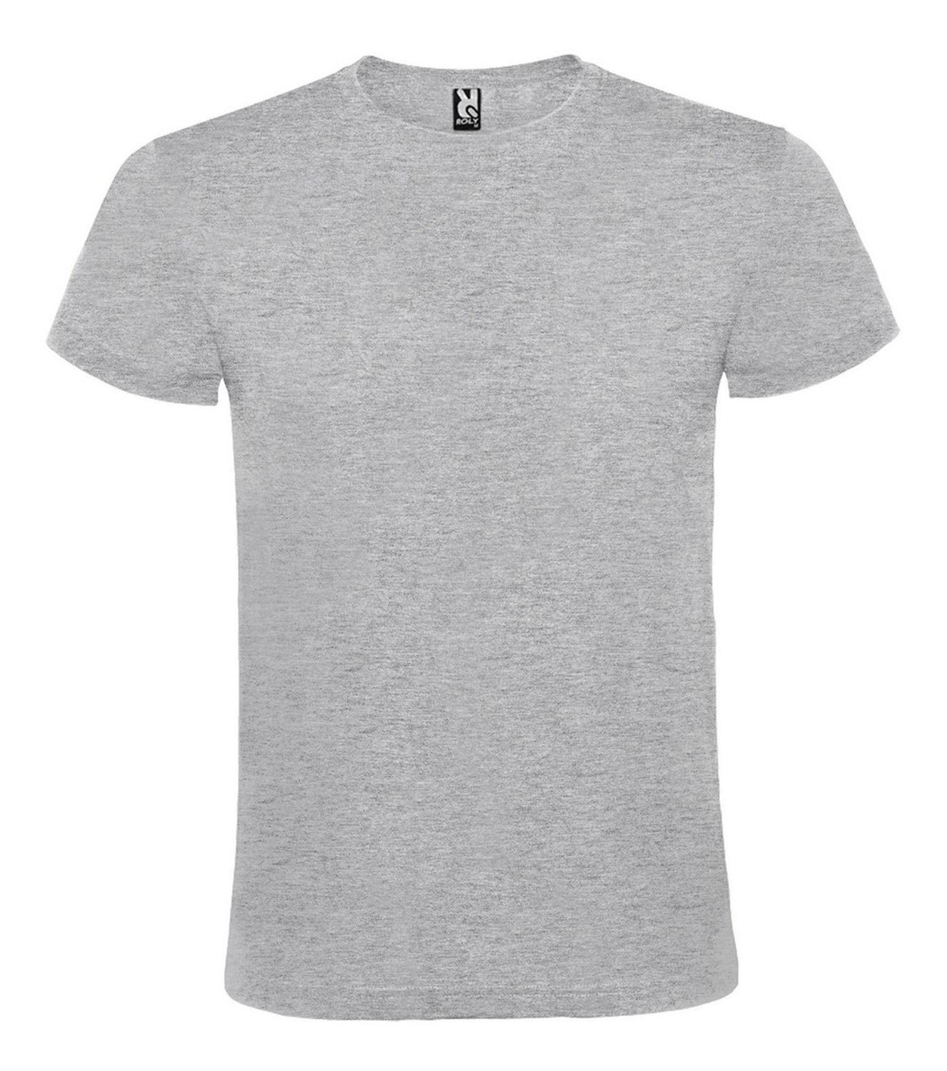 Polera De Algodón Gris Detalle Manga Corta Para Estampar-0