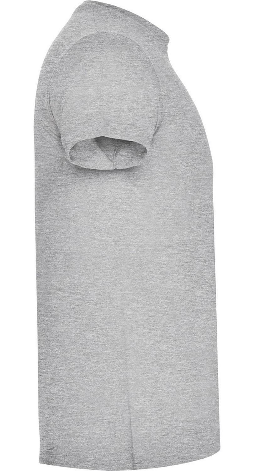 Polera De Algodón Gris Detalle Manga Corta Para Estampar-1