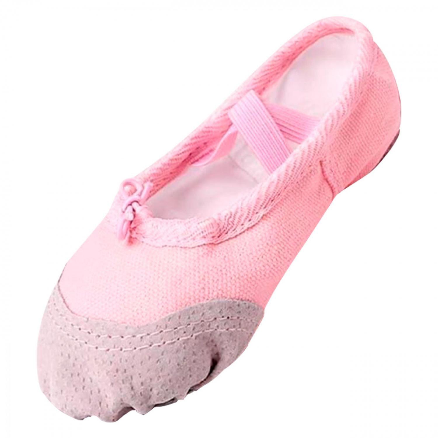 Zapatillas Media Punta Lona Y Gamuza Ballet Niña Rosa 7703-0