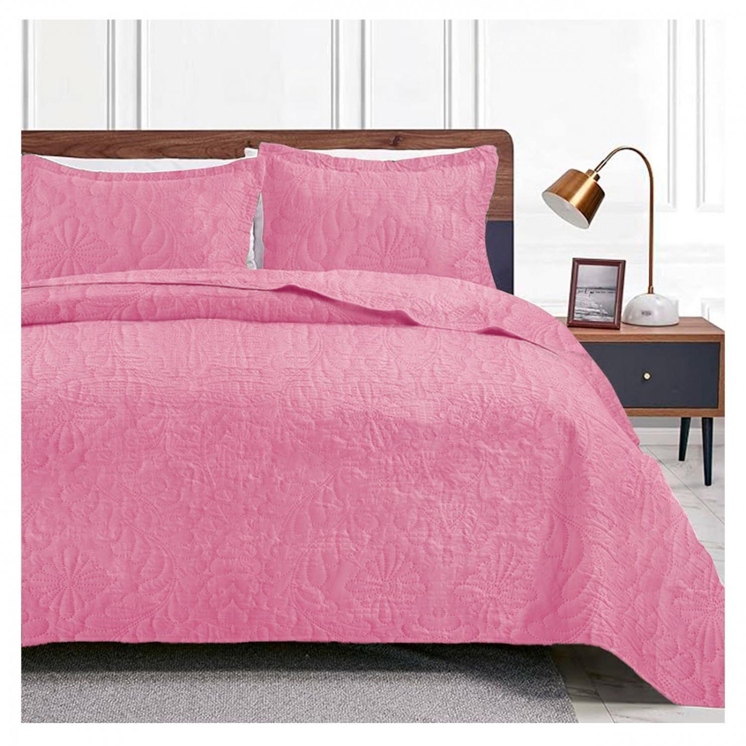 Cubrecama De Verano Quilt 1.5 Plaza (plaza Y Media) Rosado-0