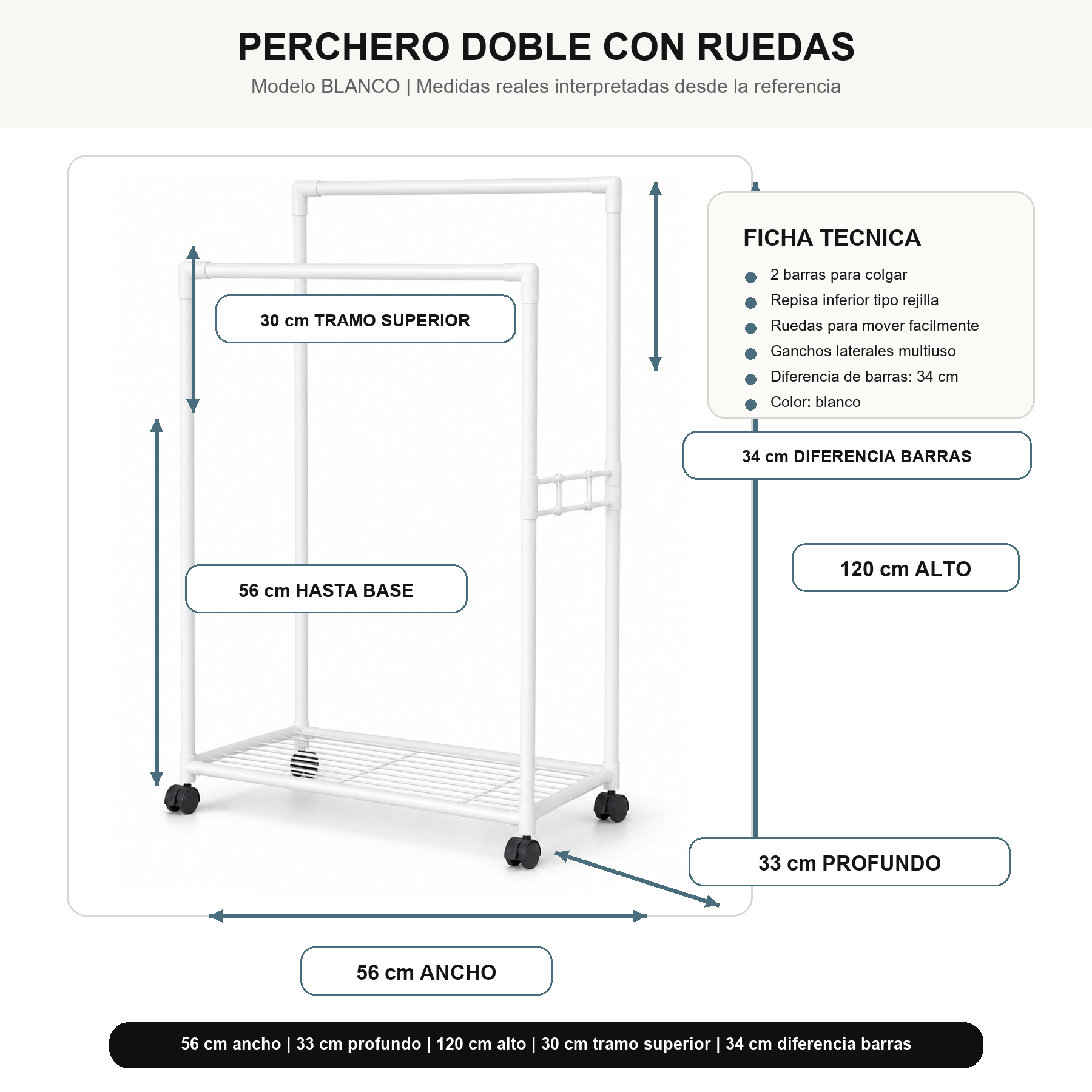 Perchero Colagdor Plegable Metálico para Ropa NEGRO  027-4