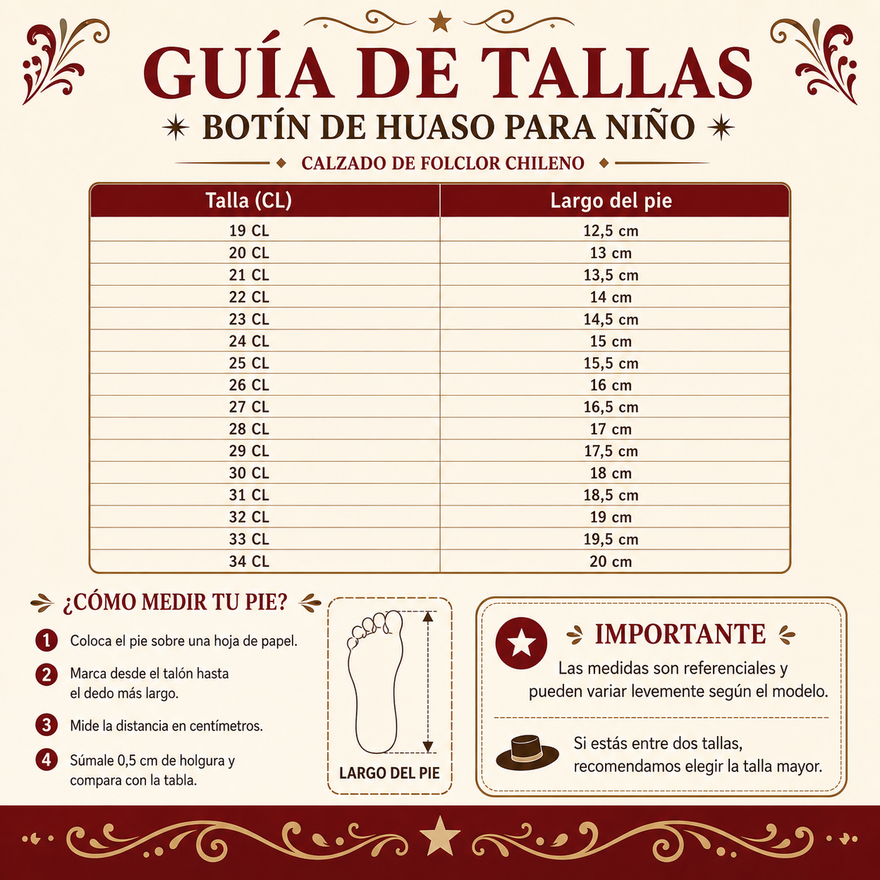 Botín Huaso Niño Suela de Goma Modelo 7295-7