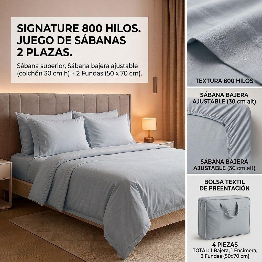 SABANAS 800 HILOS SIGNATURE BURDEO 2 PLAZAS 794-1