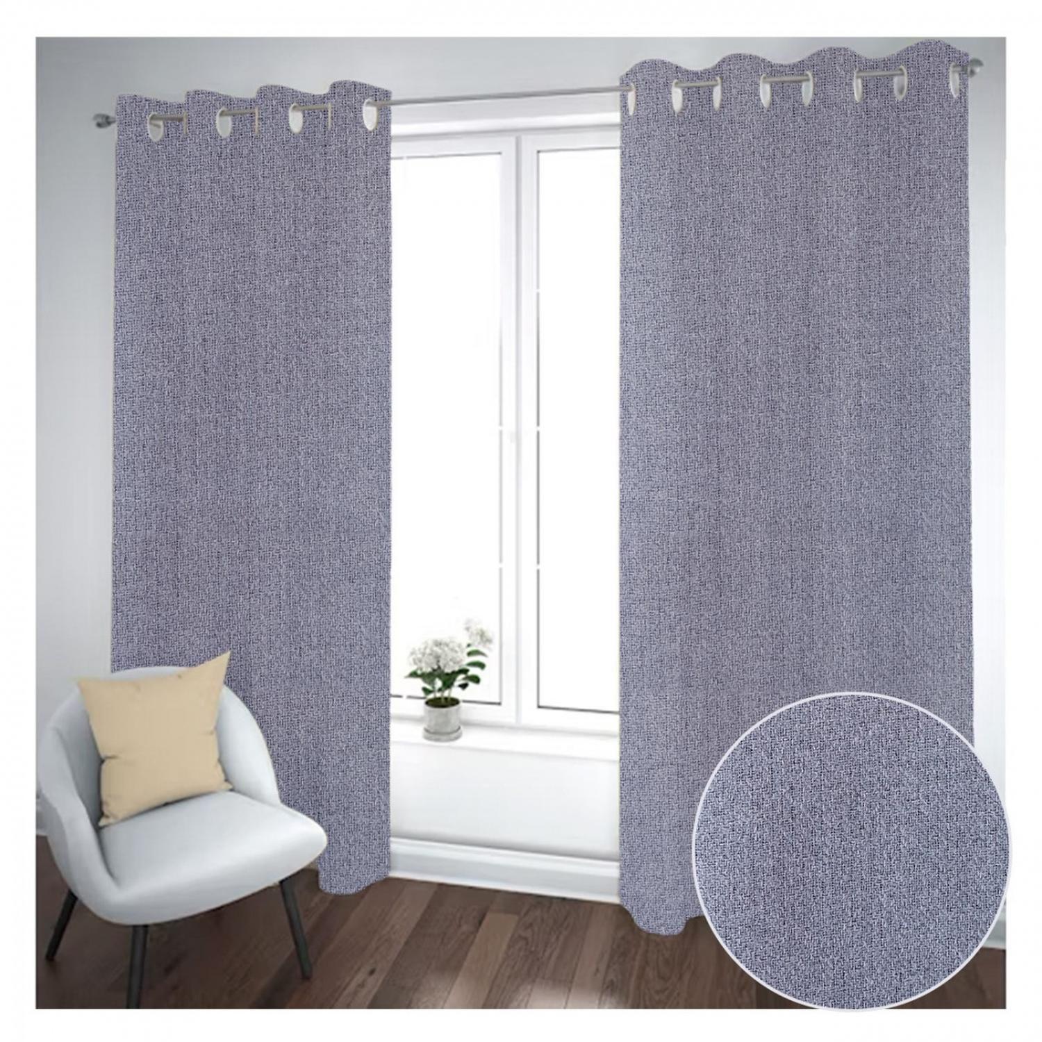 Cortina Black Out 2 Paños Decorativa Gris Diseño N°15 (140x230)-0