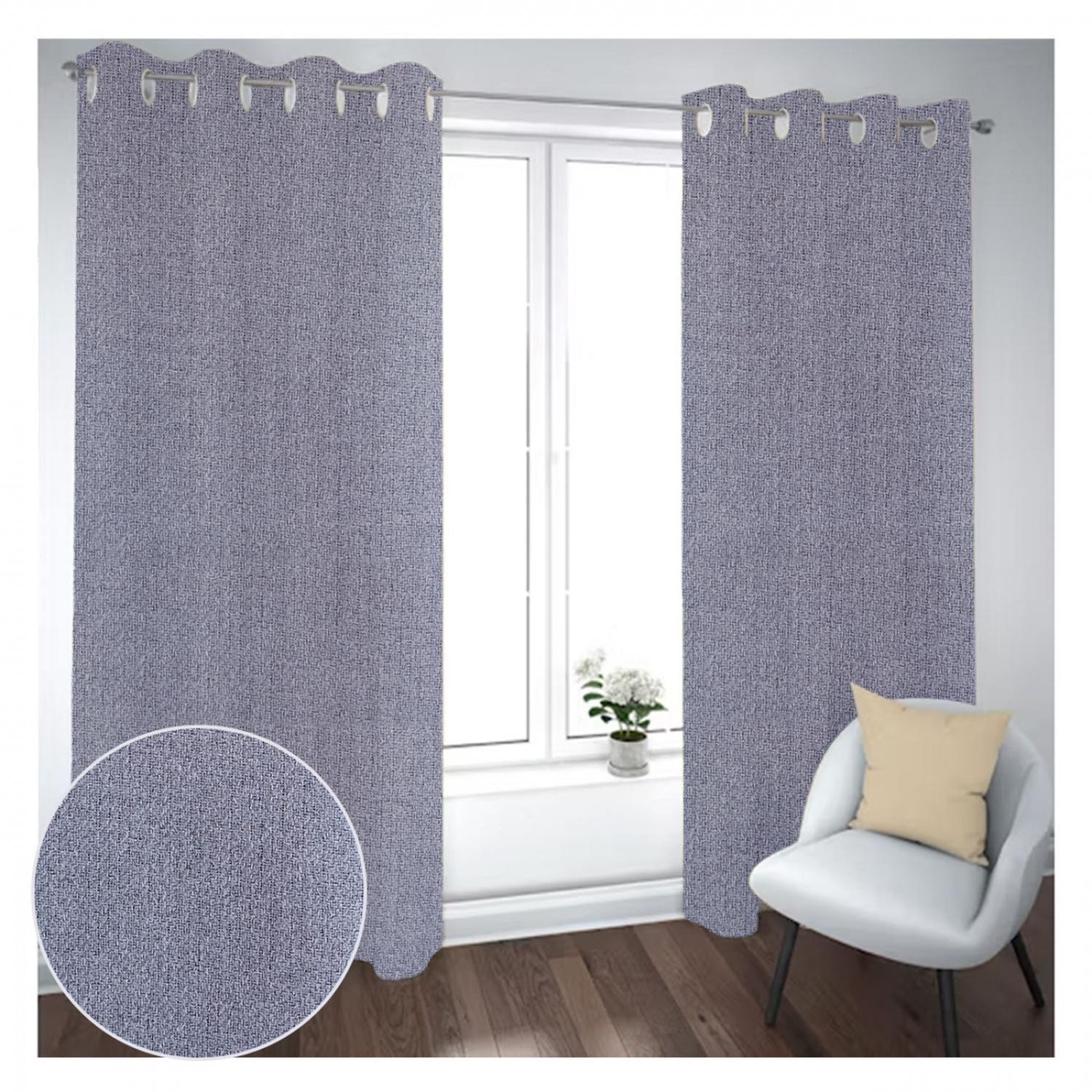 Cortina Black Out 2 Paños Decorativa Gris Diseño N°15 (140x230)-1