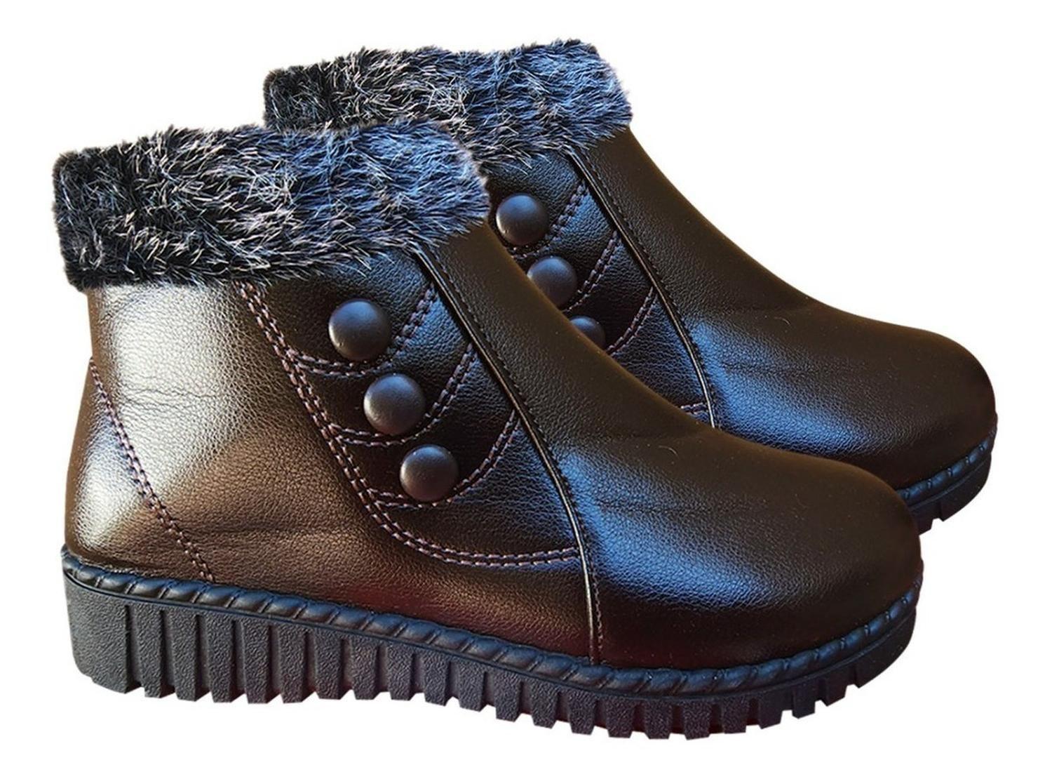 Zapato Calido De Mujer Para Invierno Con Chiporro Marrón - 7151-2