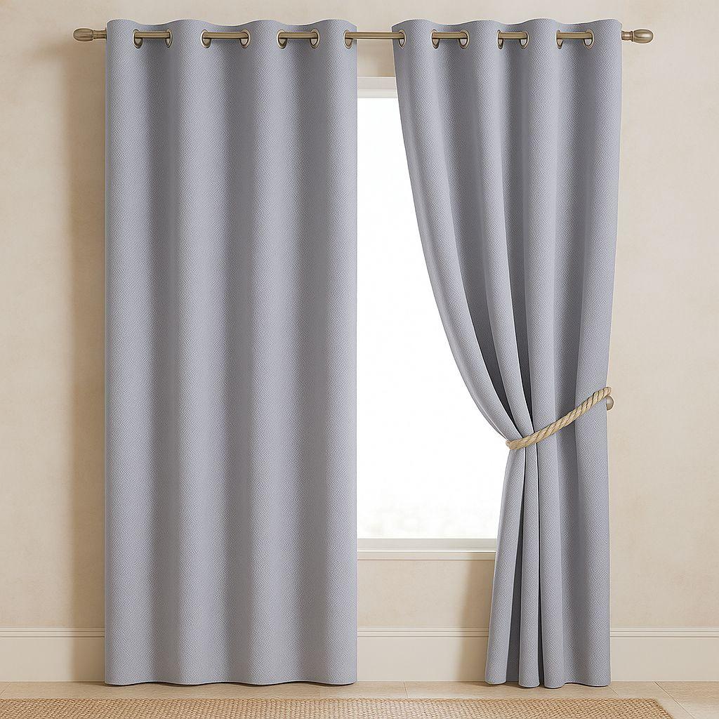 Cortina Blackout Gris 2 Paños Forro Negro N°106-0