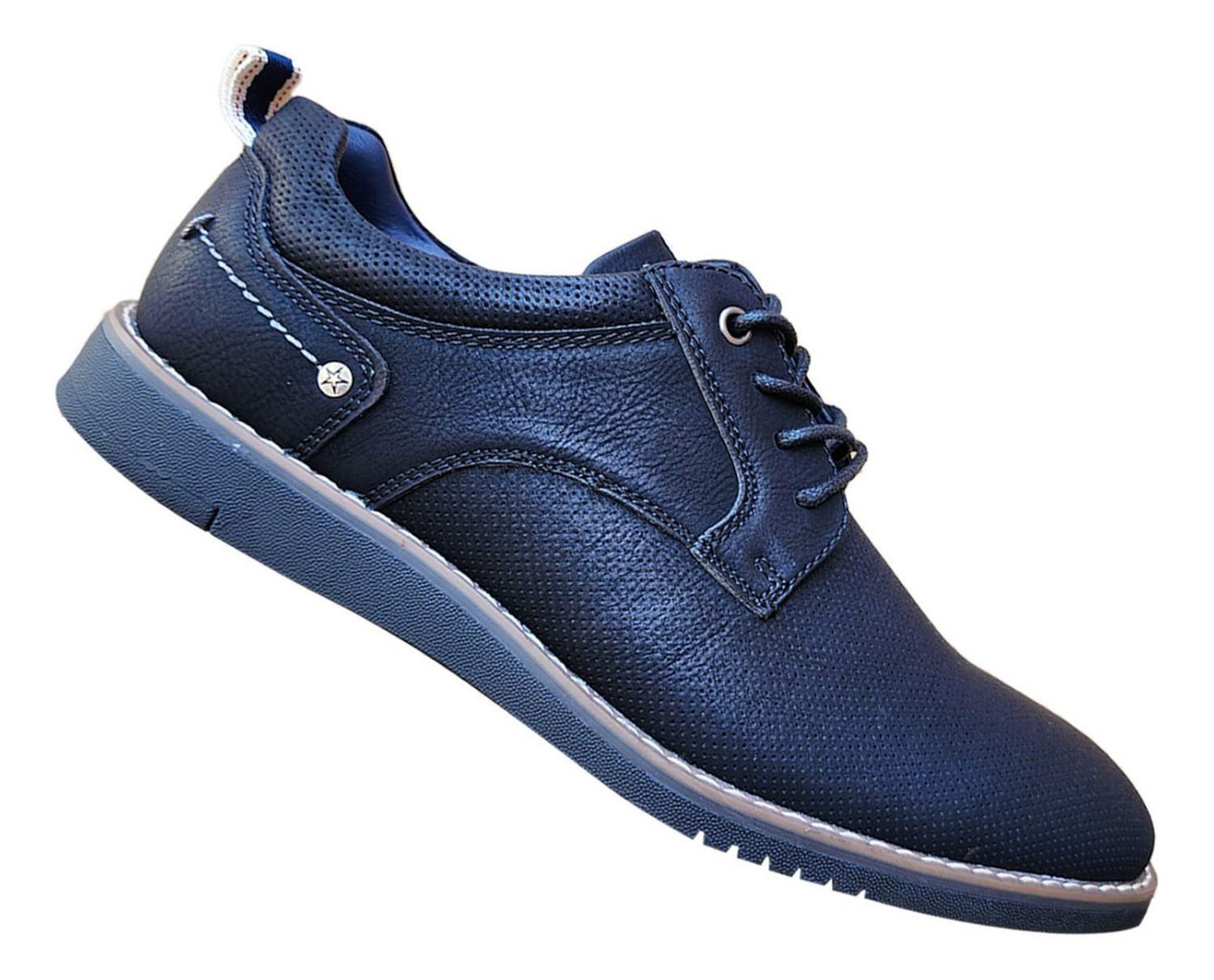 Zapato Casual Semi-formales De Caballero Comodos Negro 7431-0
