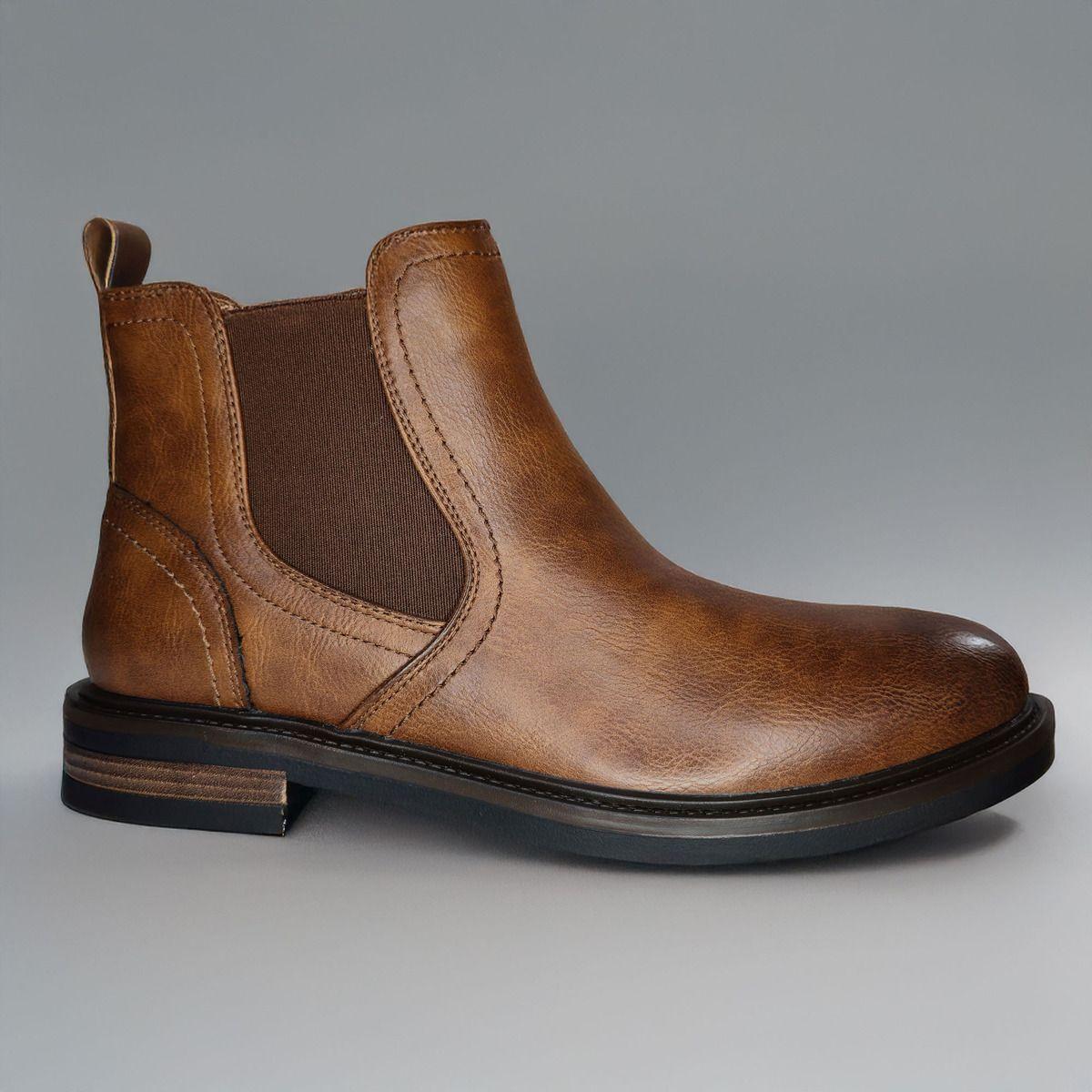 Botines Hombre Elegantes | Cuero PU Durable Sin Cordón - 7566-1