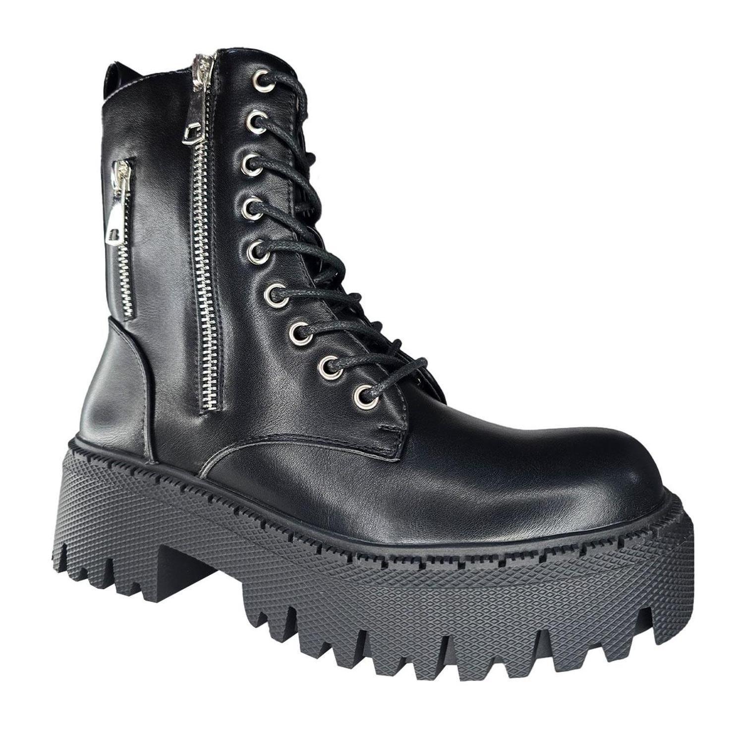 Botines Negros con Plataforma Mujer Tendencia y Confort 7535-3