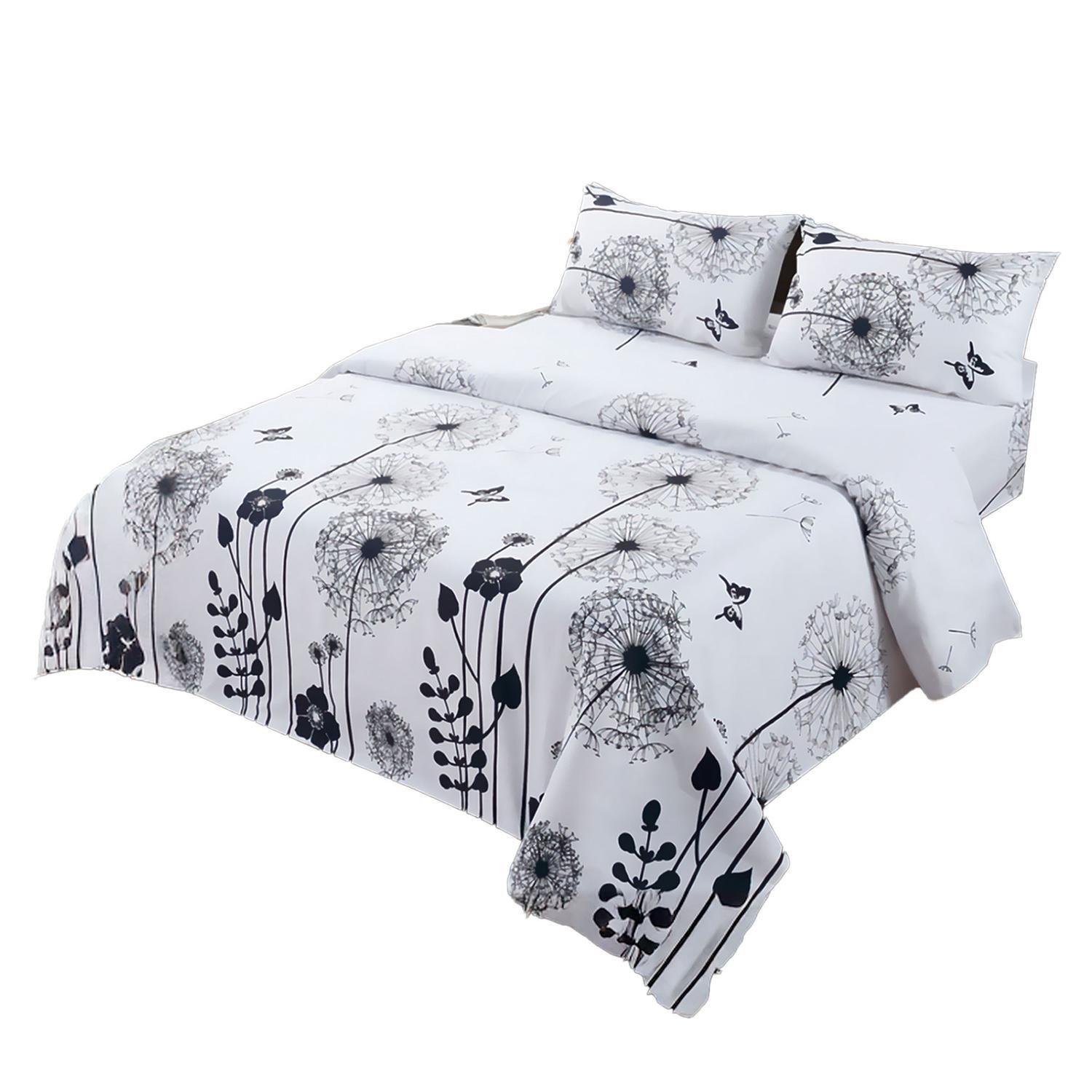 JUEGO DE SABANAS 3.0 ALGODON 200HILOS BLANCA FLORES-0