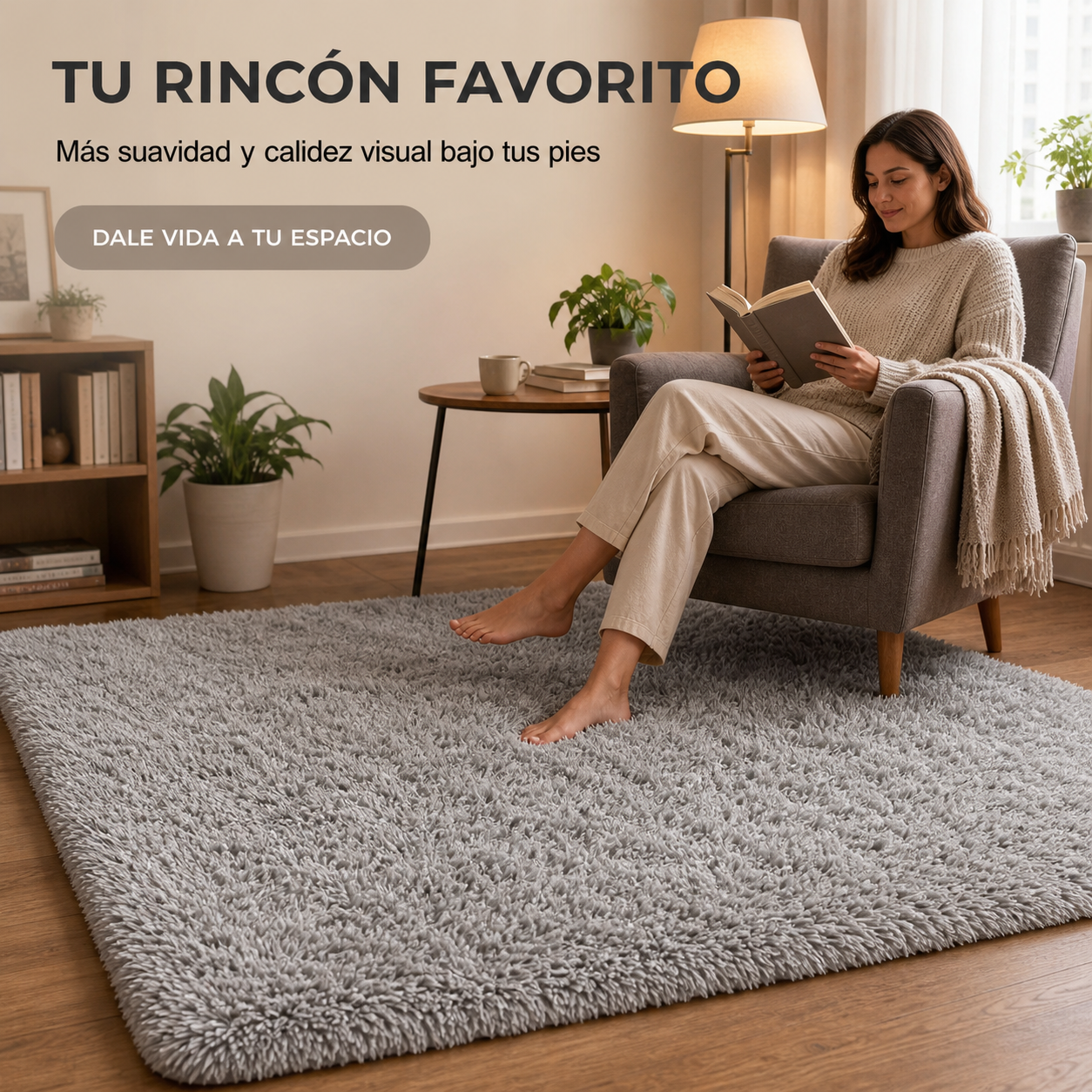 Alfombra Shaggy Peluda Armonia 180x200 cm Rectangular 026-4