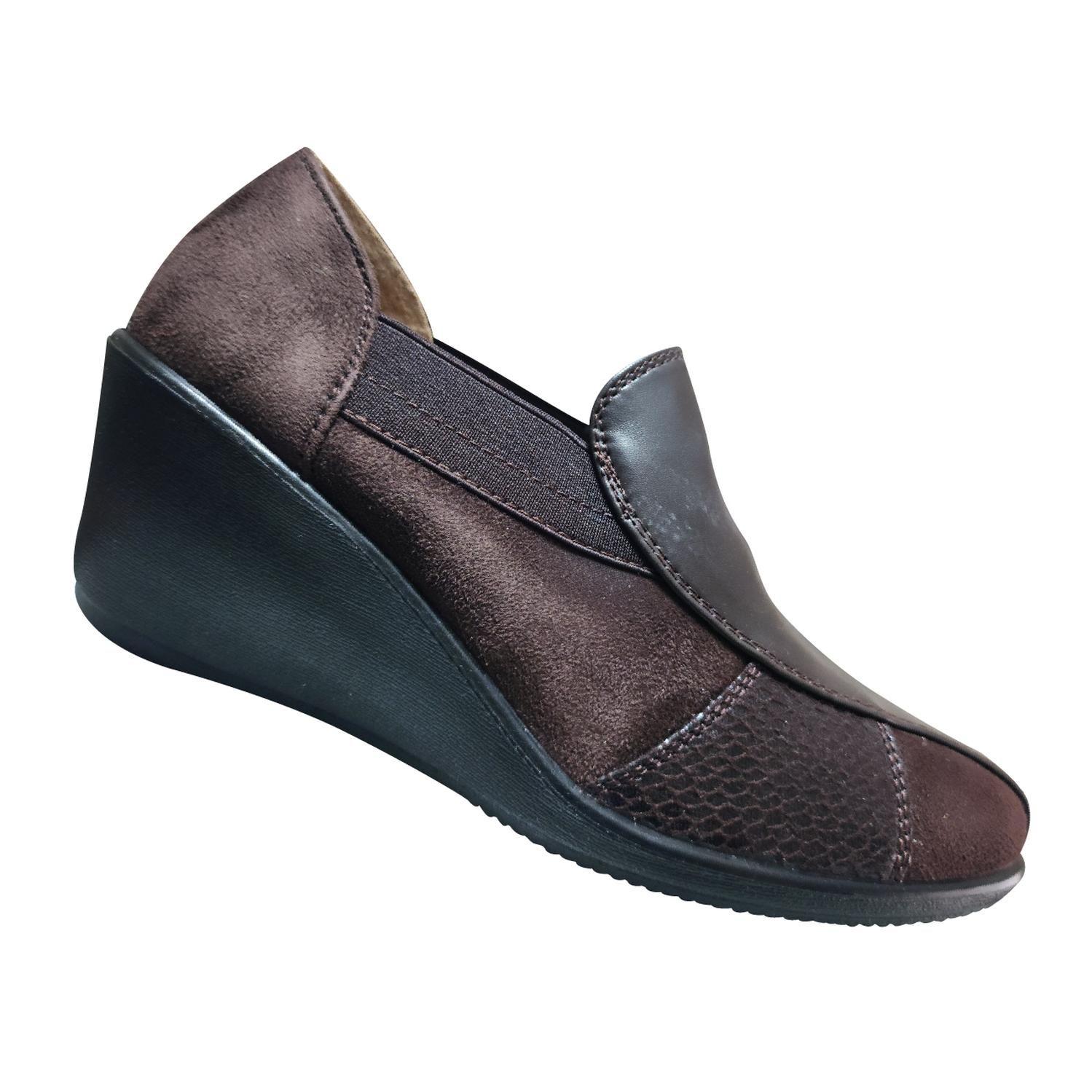 Mocasin Estilo Slipper De Mujer Comodo Y Llevadero Café 7391-0