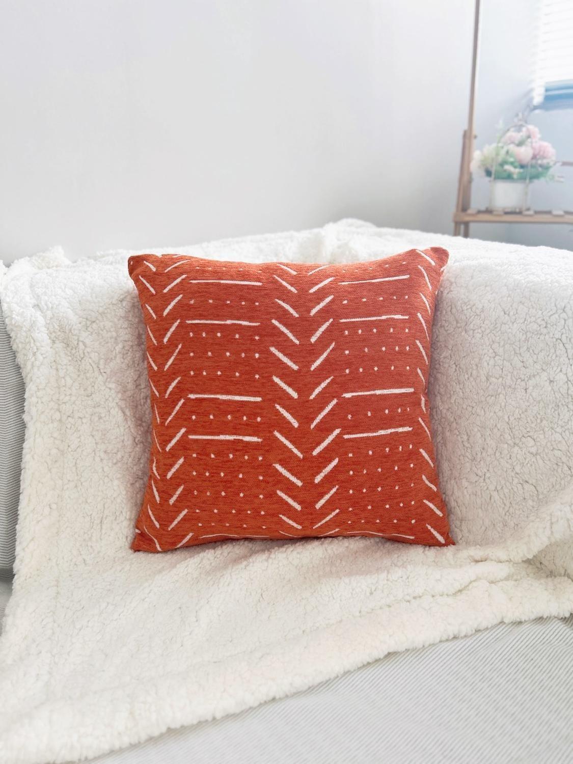 Funda De Cojin Modelo Chenille Geometrico Decorativa-0