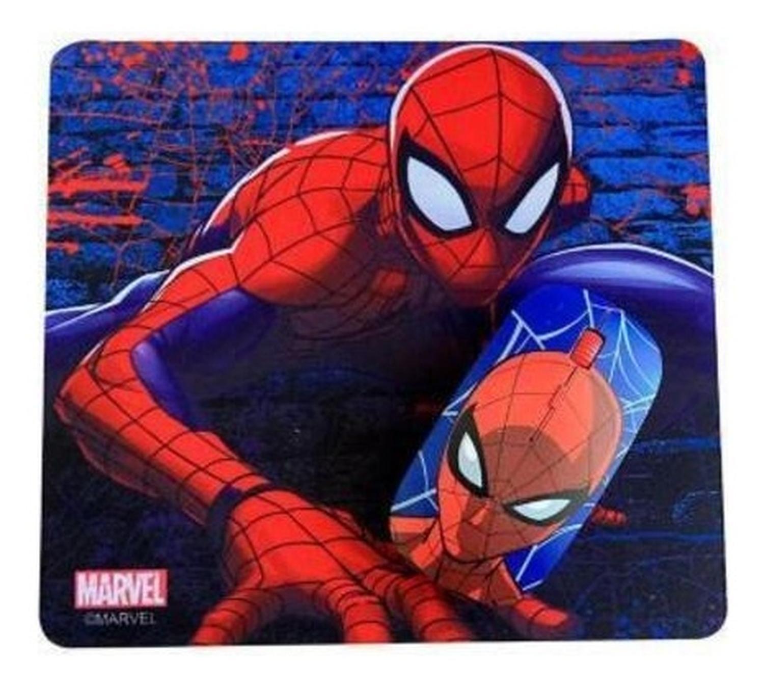 Kit Mouse Inalámbrico Y Mouse Pad Spider Man Color Rojo-0