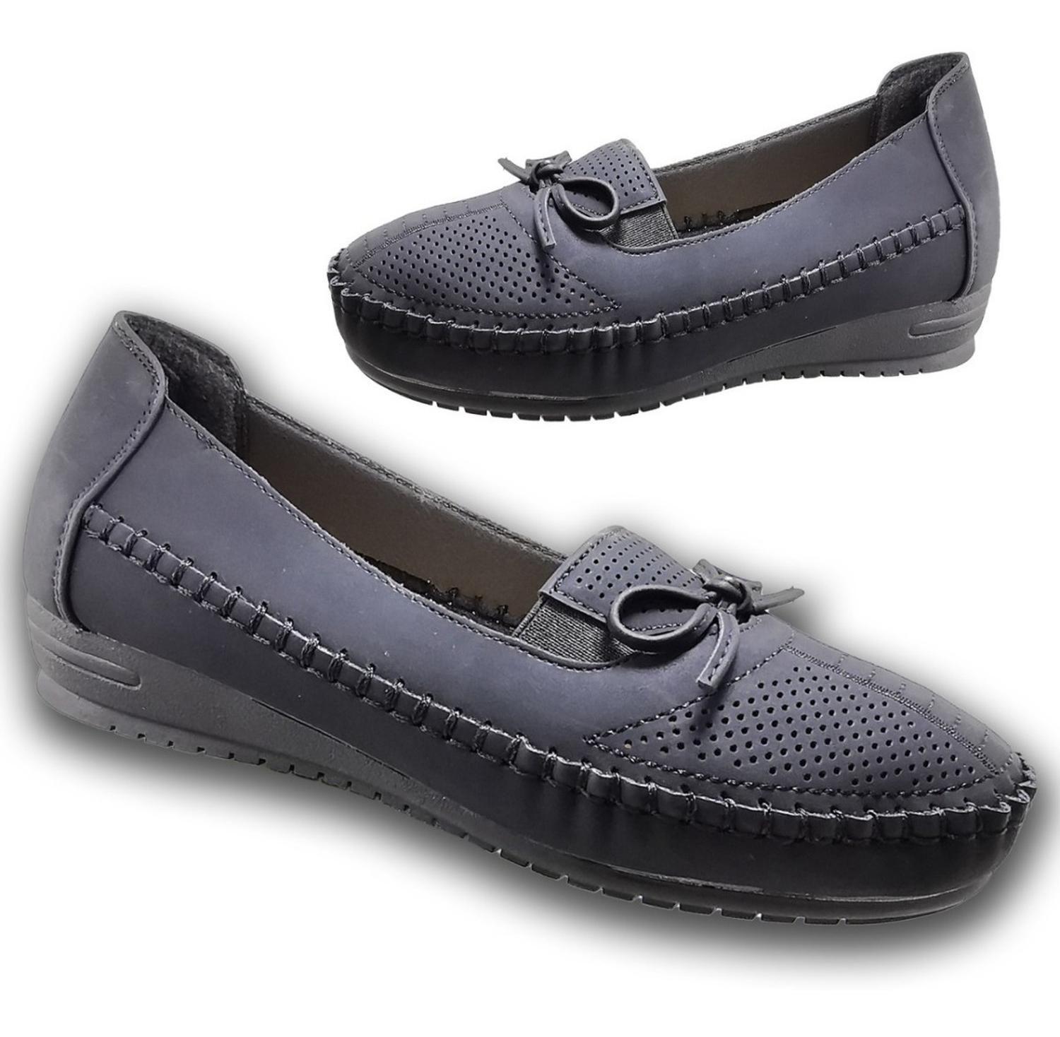 Zapatos Mujer Mocasines Soft Ocio Pisos Negras 1034-1
