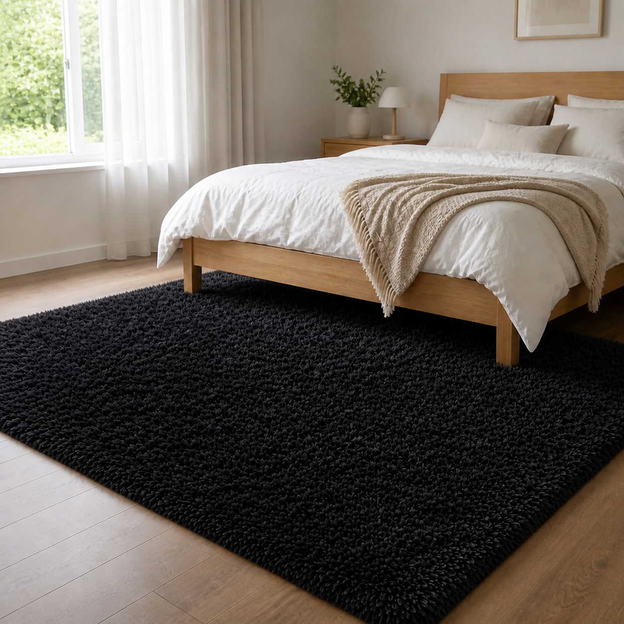 Alfombra Shaggy Pelo Medio 180×200 Antideslizante 026 Elegante-2