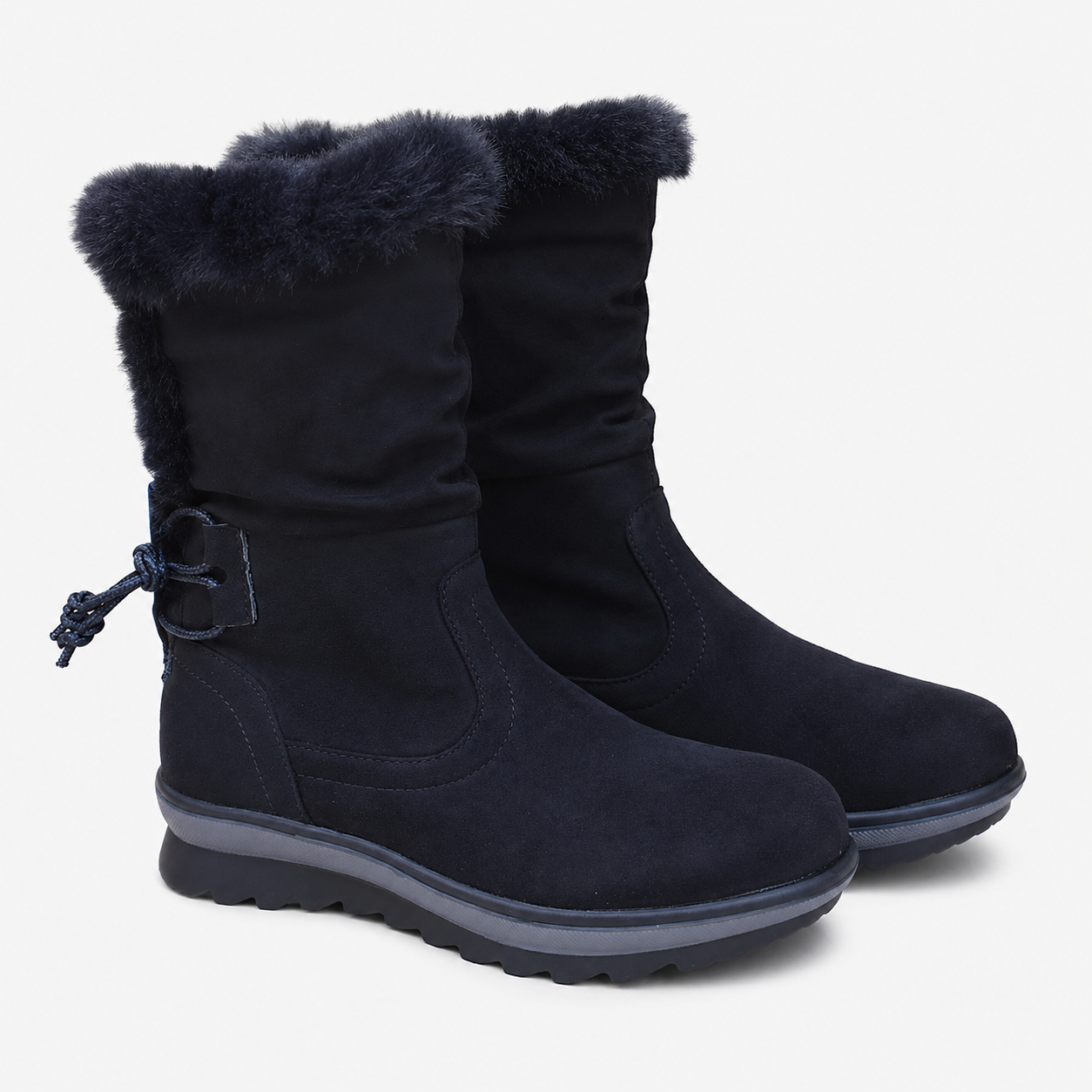 Calzado Mujer Botas Caña Media Negro Casual Otoño Invierno 7141-5