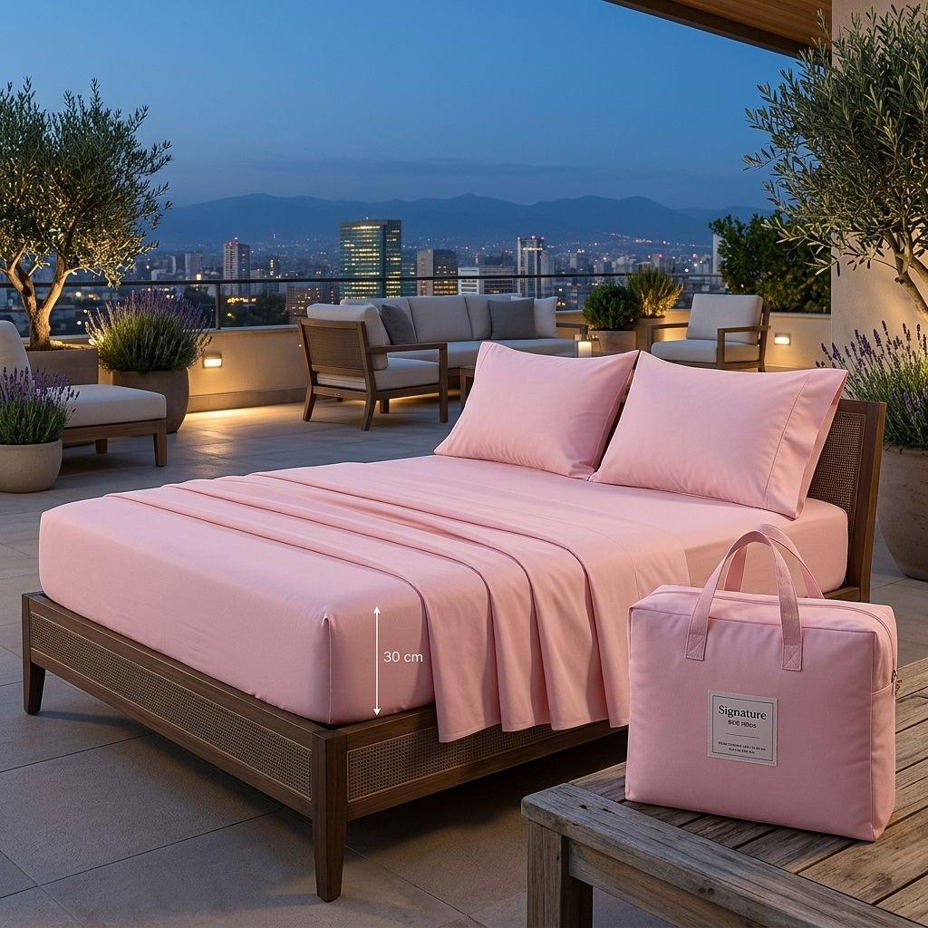 SABANAS 800 HILOS SIGNATURE ROSADO 2 PLAZAS  794-6