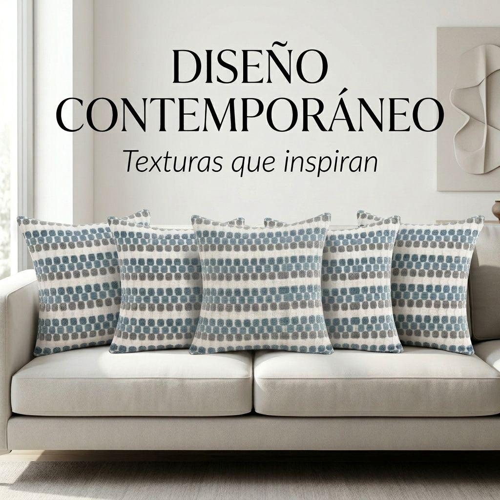 Fundas  De Cojín Diseño Geométrico  Azul - pack 5 012 Elegante-5