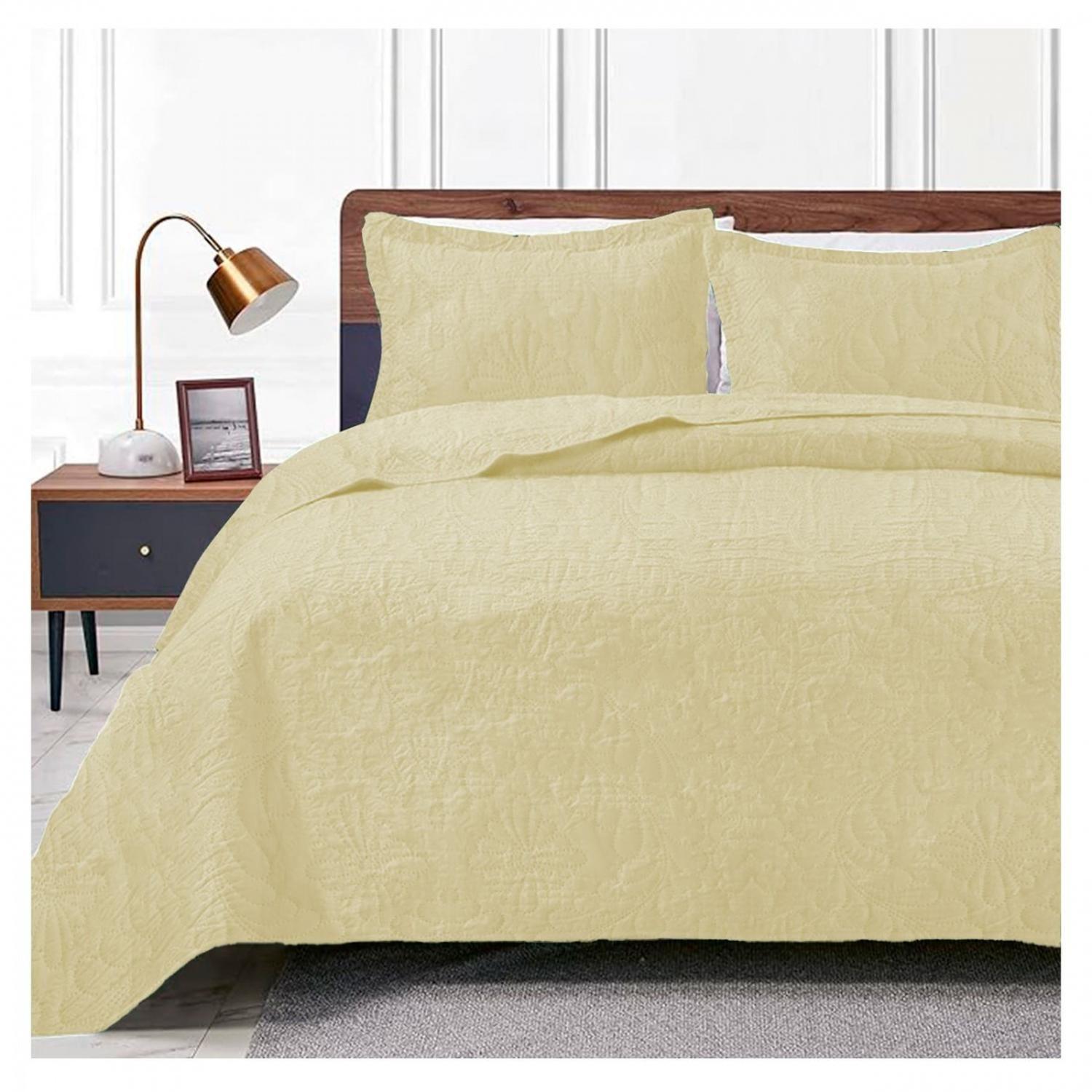 Cubrecama De Verano Quilt 1.5 Plaza (plaza Y Media) Amarillo-1