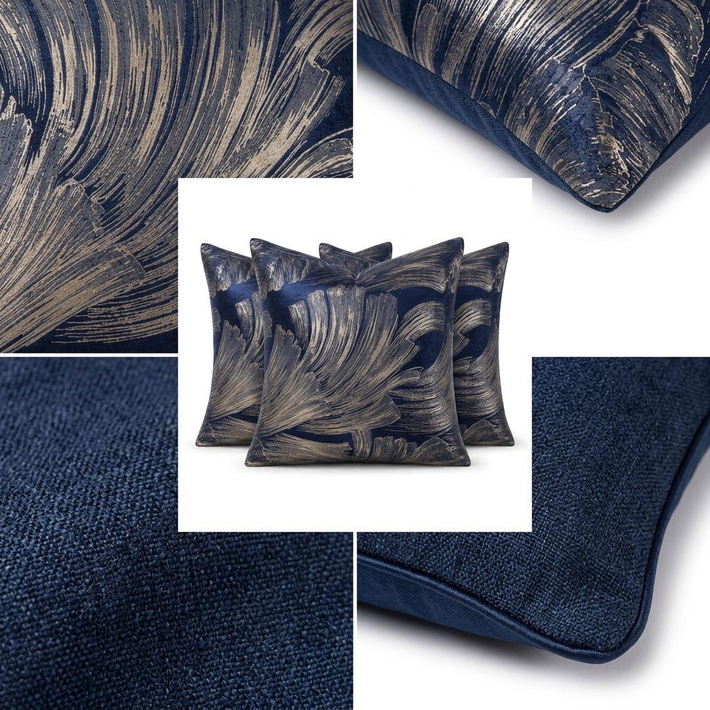 Pack 5 Fundas  Satinada Color Azul Textura Ondulada  691-6