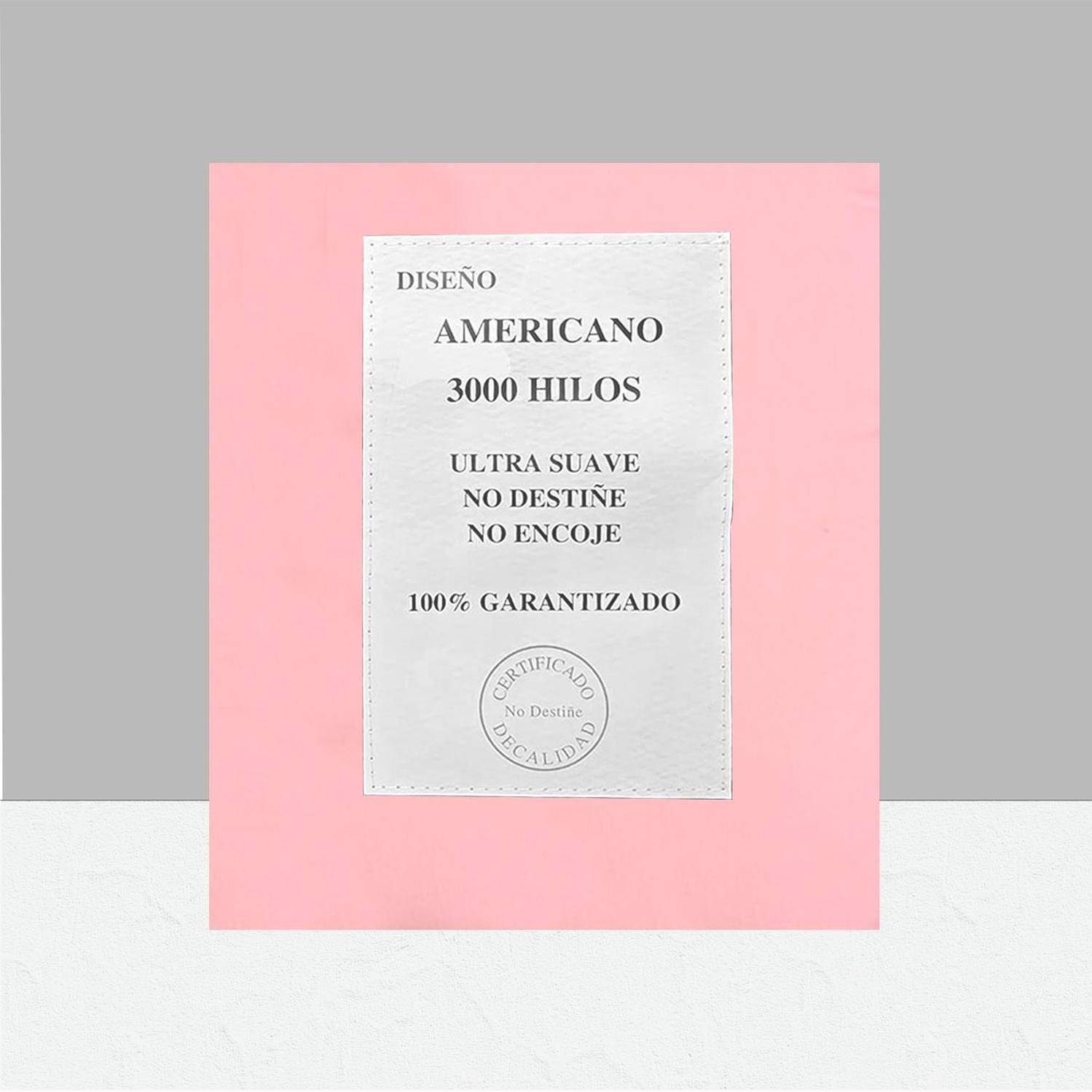 Sábanas 3000 Hilos 1.5 plazas Diseño Americano Rosado-3