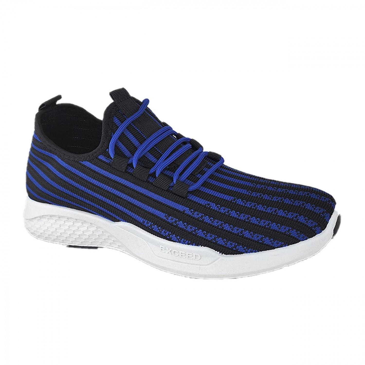 Zapatillas Deportivas Running Negro Rayas azules 3203-1