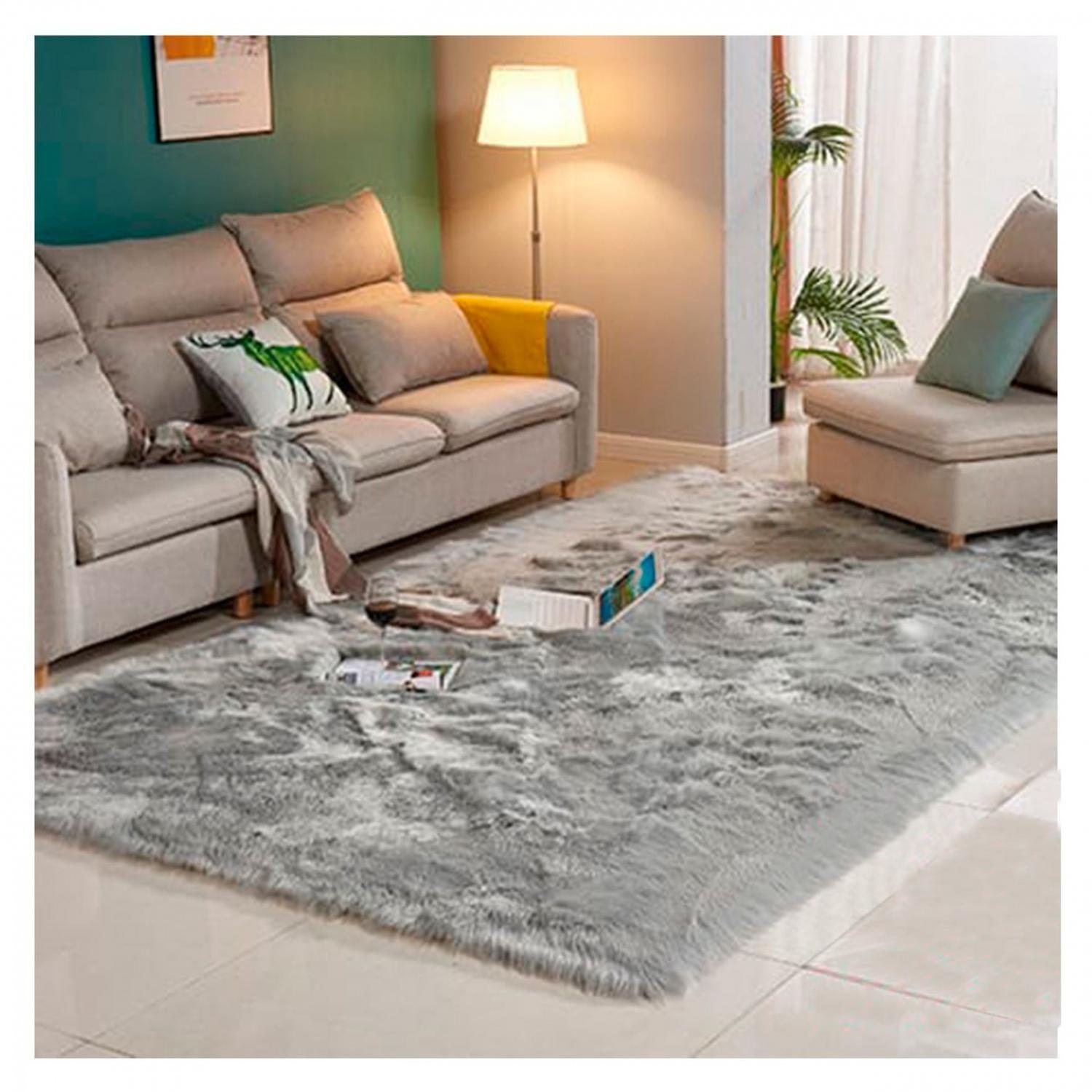 Alfombra Peluda Suave Decorativa Hogar Oficina 150x200-0