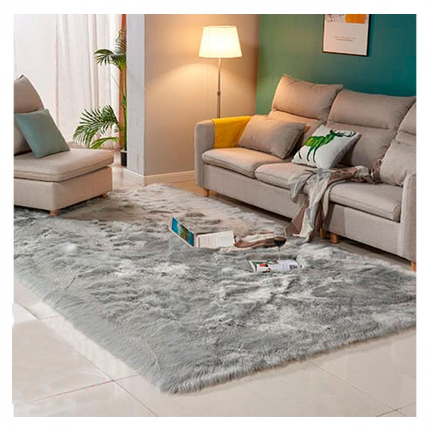 Alfombra Peluda Suave Decorativa Hogar Oficina 150x200-1