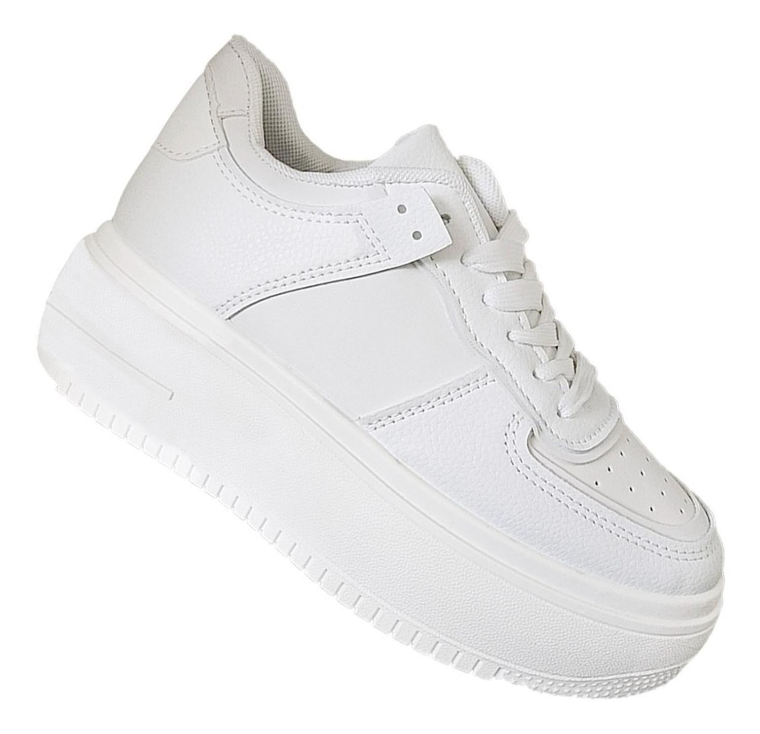 Zapatilla Mujer Con Plataforma Urbana Casual Blanco - 7085-0