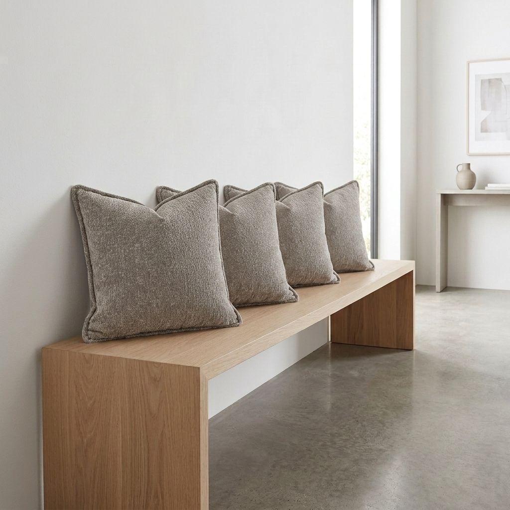 Pack 4 Fundas Decorativa Gris Borde Textura Elegante - 026-0