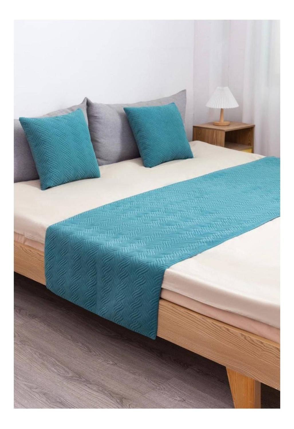 Set Piecera + Dos Fundas De Cojín Plush Trenzado Variedad-0