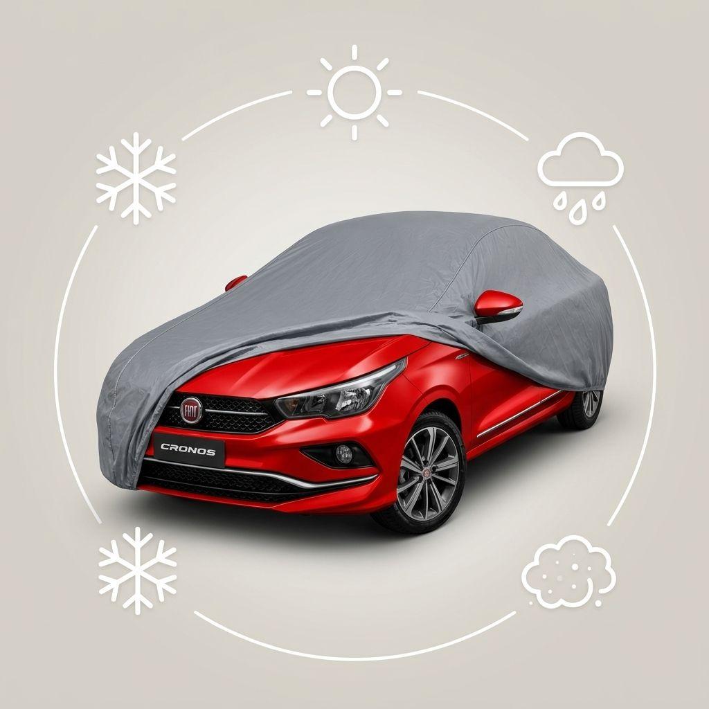 Funda Cubre Auto  Cronos - Gris Protección Exterior-4