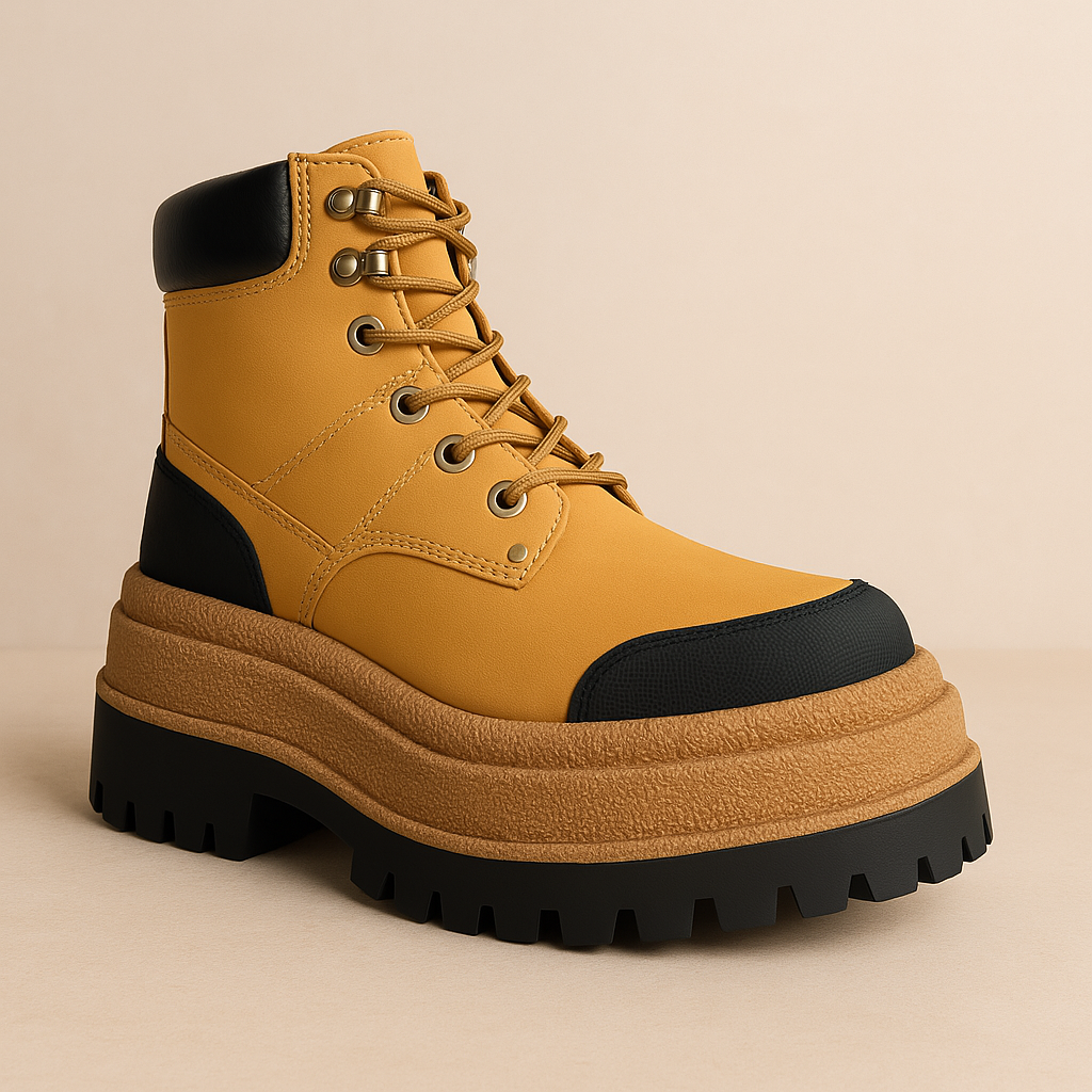 Botín Mujer Plataforma | Estilo Urbano Robusto Camel - 7729-0