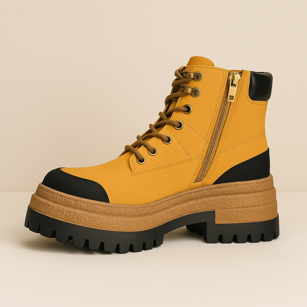 Botín Mujer Plataforma | Estilo Urbano Robusto Camel - 7729-1